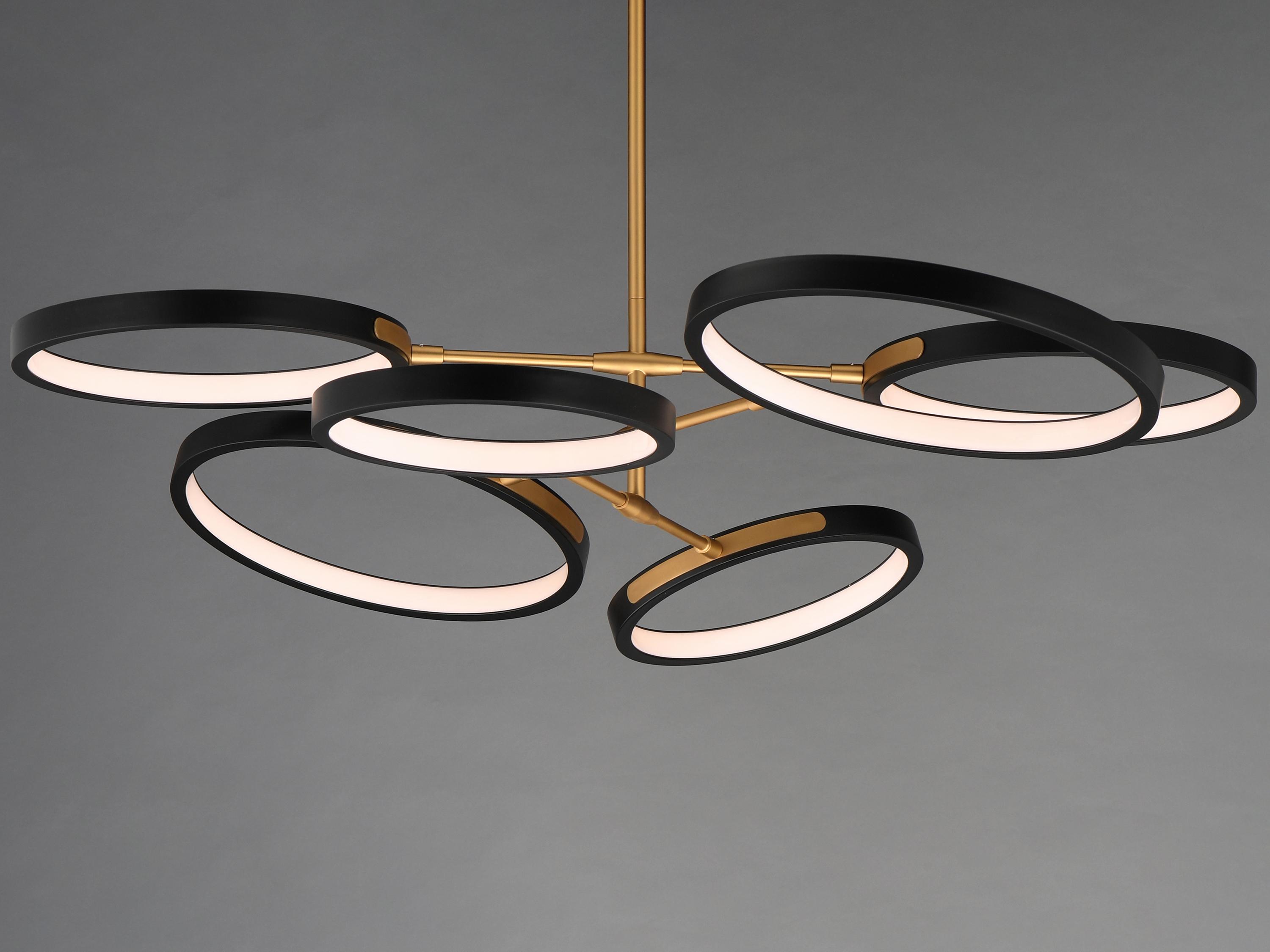 ET2 Hoopla 6-Light Black Gold Geometric Round Pendant