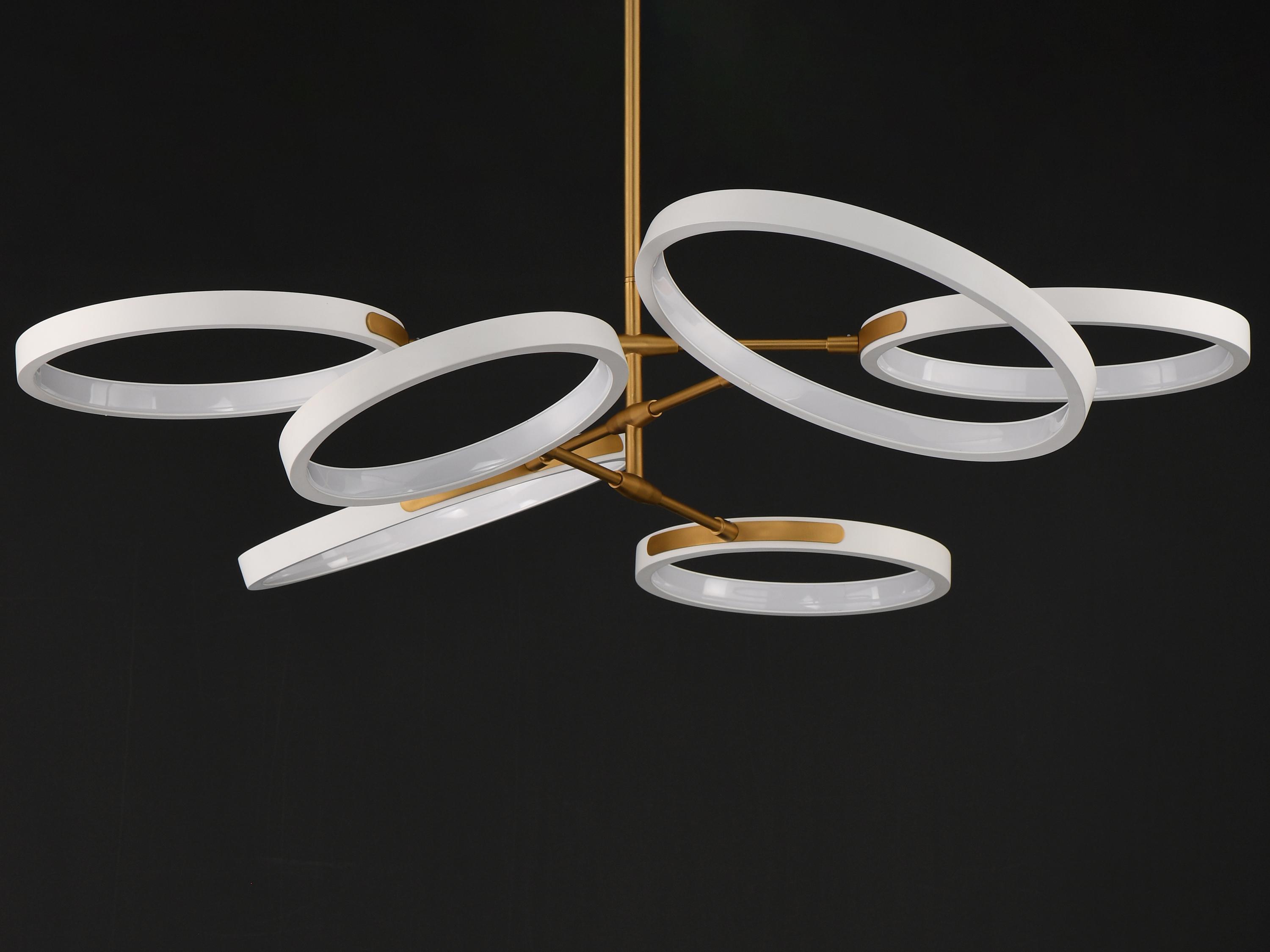 ET2 Hoopla 6-Light White Gold Geometric Round Pendant