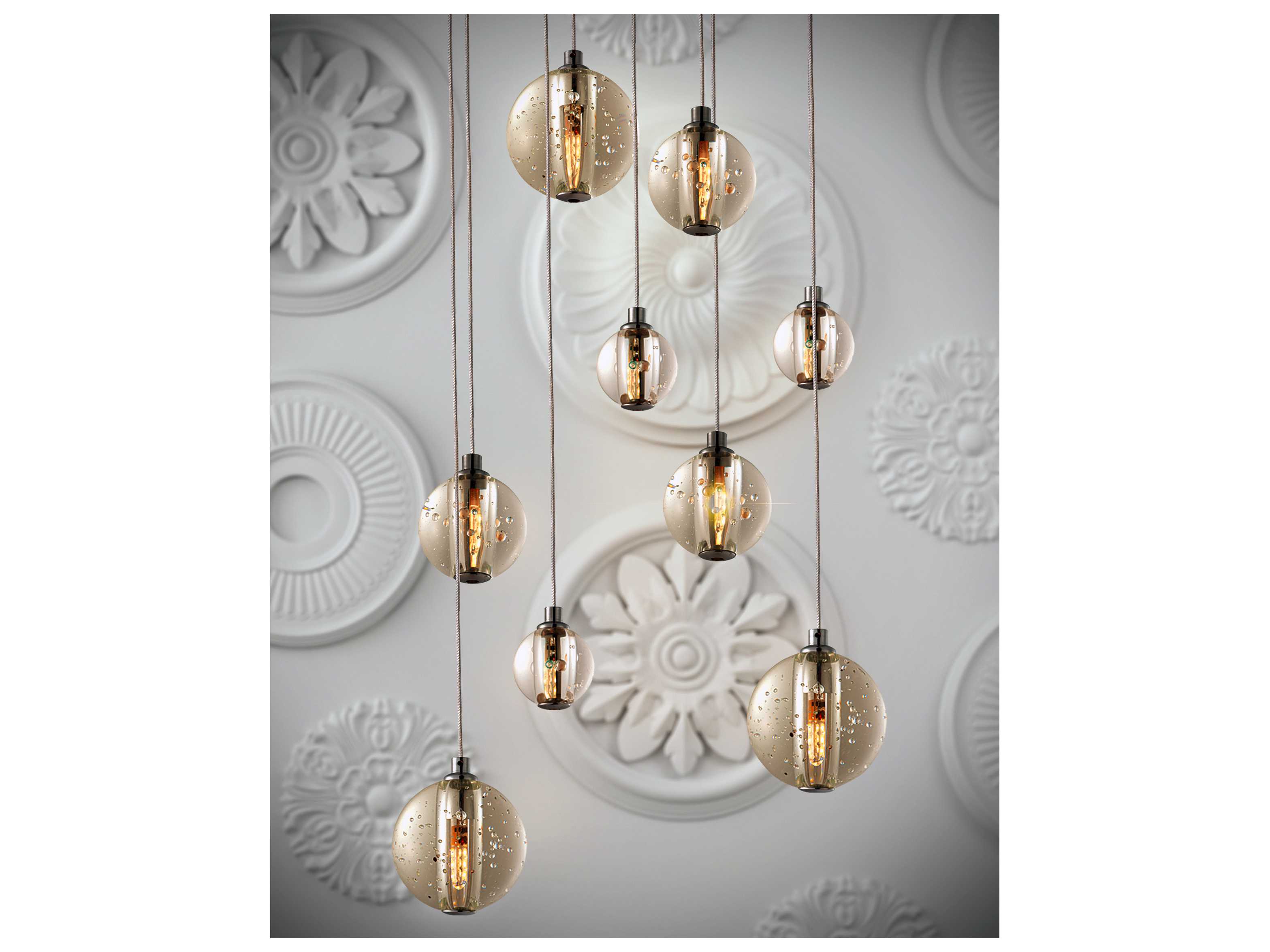ET2 Harmony 9-Light Polished Chrome Glass LED Globe Pendant