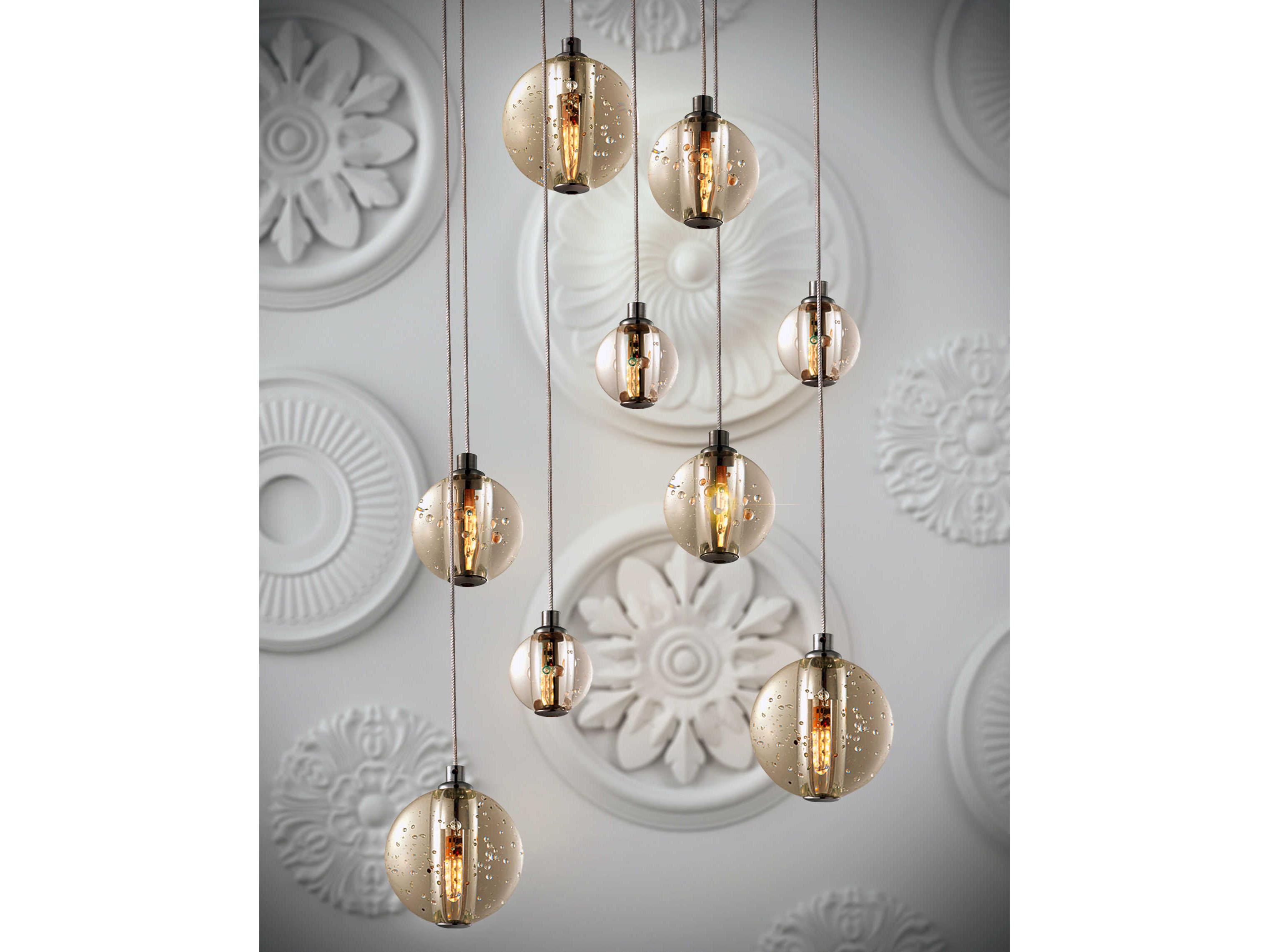 ET2 Harmony 9-Light Polished Chrome Glass LED Globe Pendant