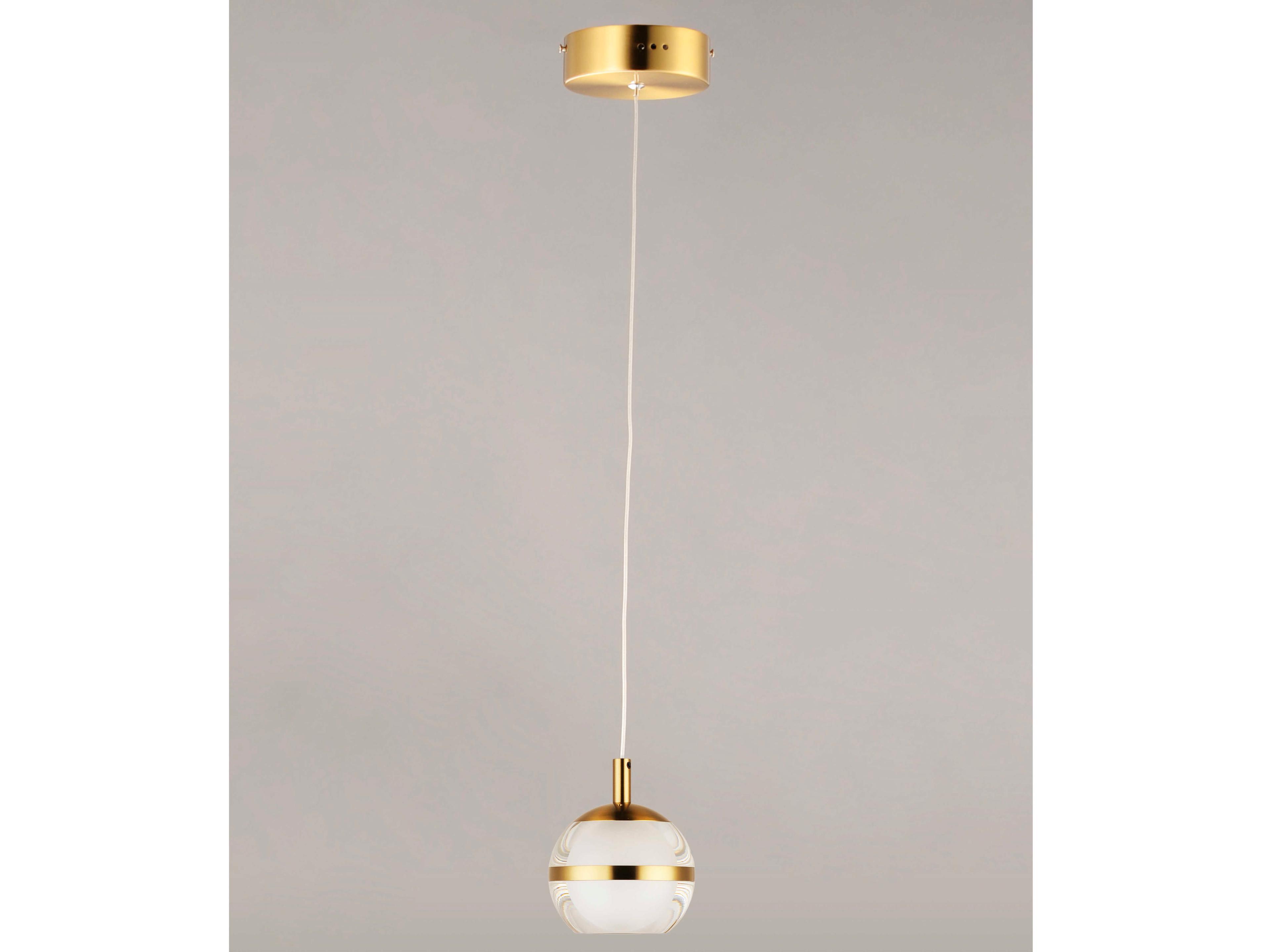 ET2 1-Light Natural Aged Brass LED Globe Mini Pendant