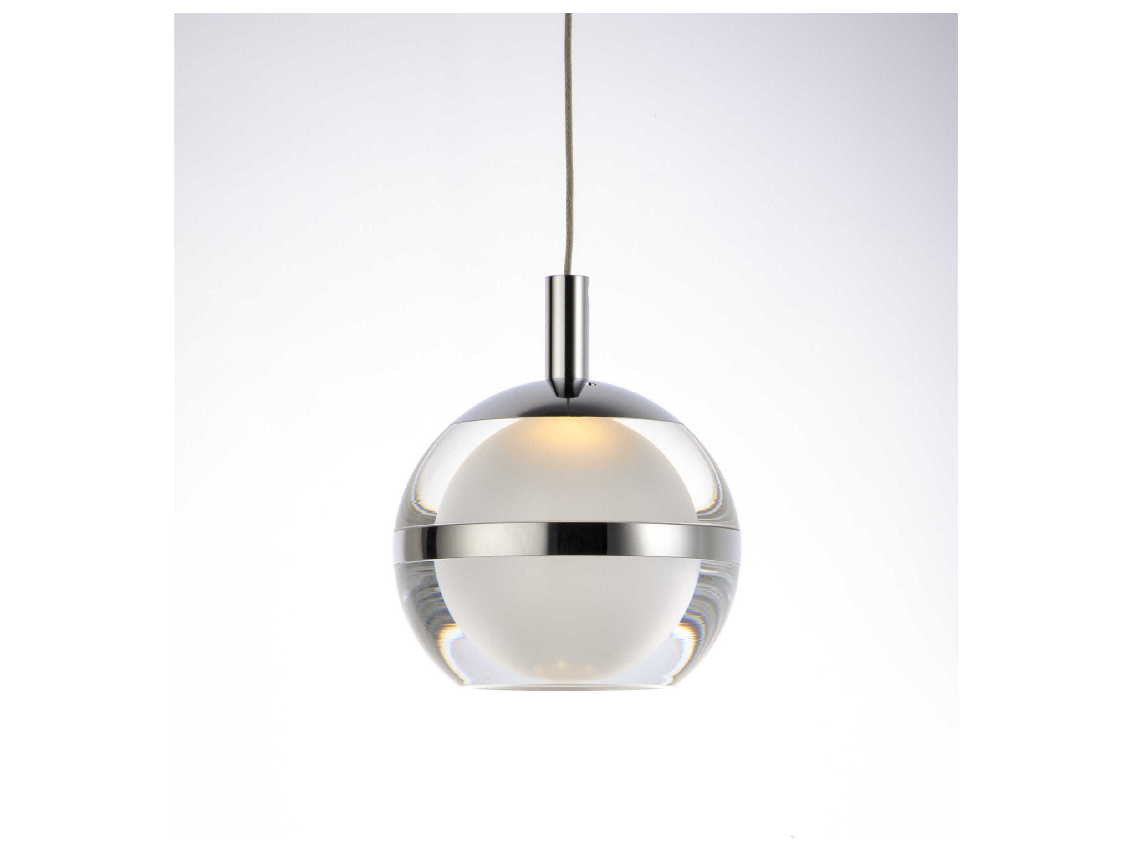 ET2 Swank 5-Light Polished Chrome LED Globe Tiered Pendant