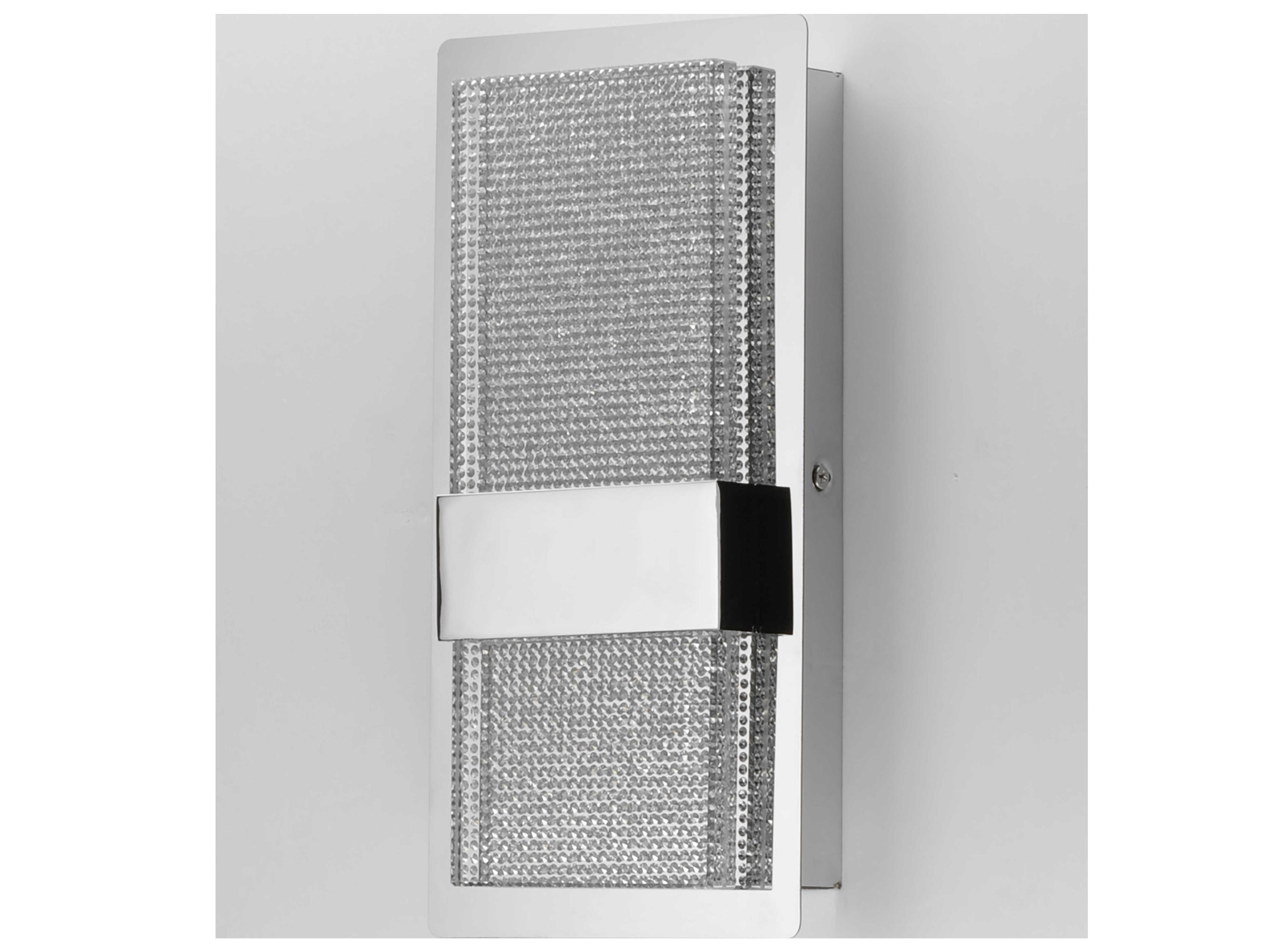 ET2 Sparkler 2-Light Polished Chrome Crystal LED Wall Sconce