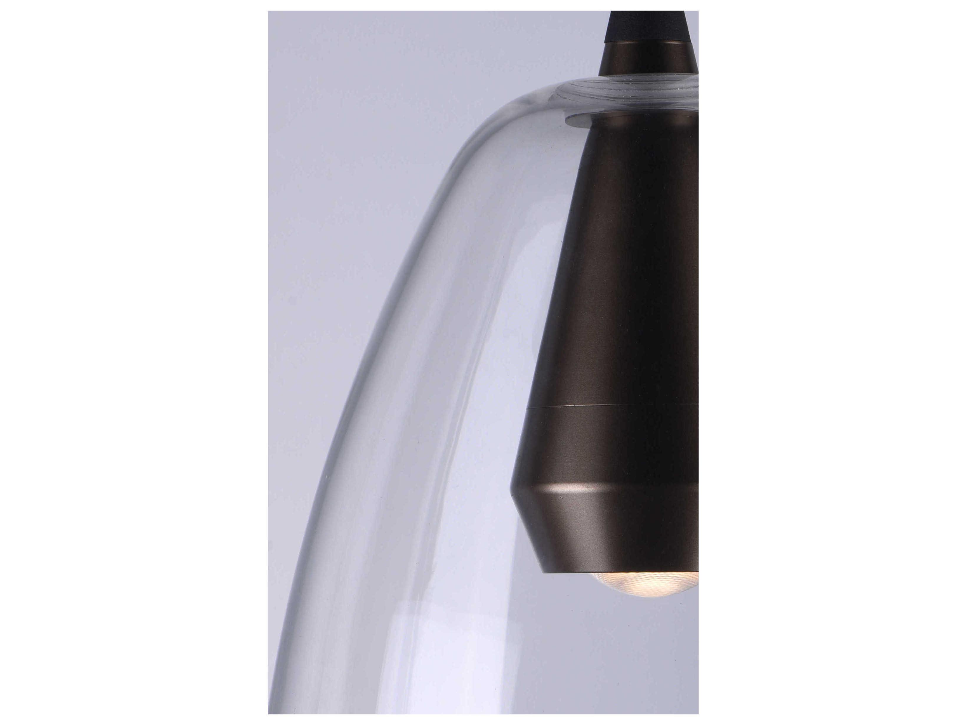 ET2 1-Light Black Coffee Brown Glass LED Bell Mini Pendant