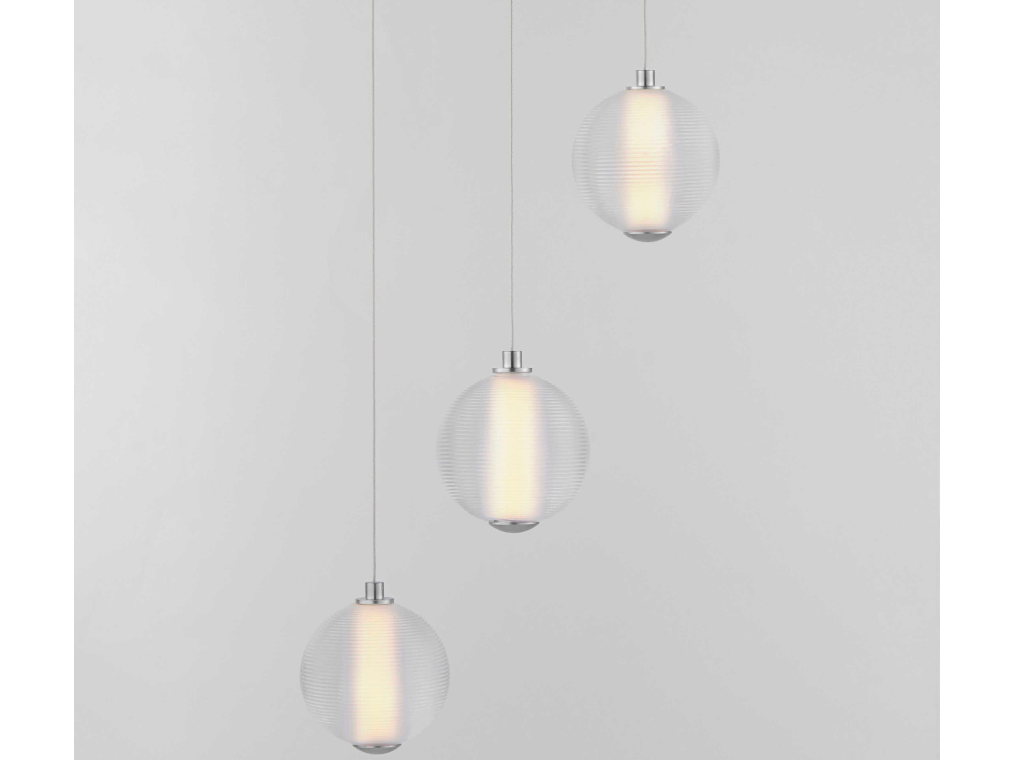 ET2 Rhythm 3-Light Polished Chrome Globe Mini Pendant