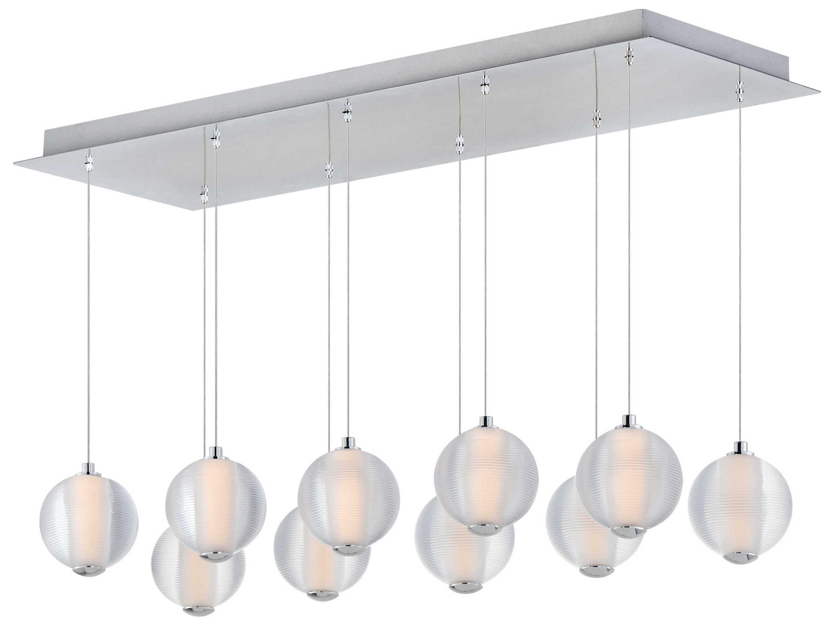 ET2 Rhythm 10-Light Polished Chrome Globe Island Pendant