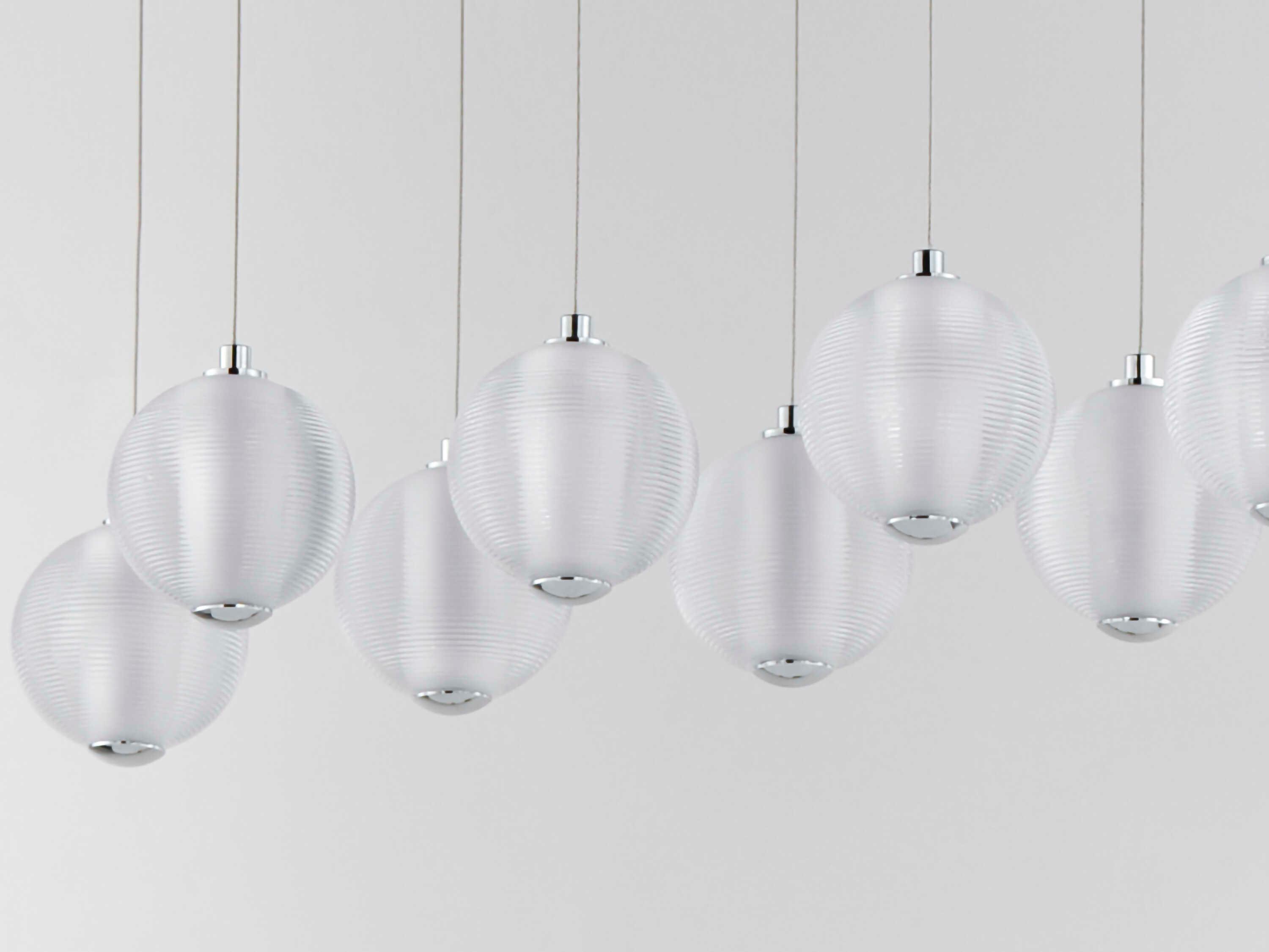 ET2 Rhythm 10-Light Polished Chrome Globe Island Pendant