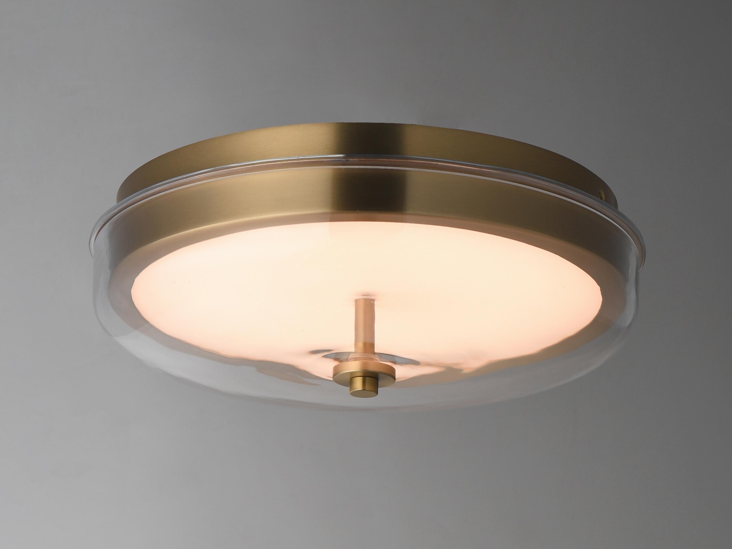 ET2 Voto 1-Light Natural Aged Brass Round Flush Mount