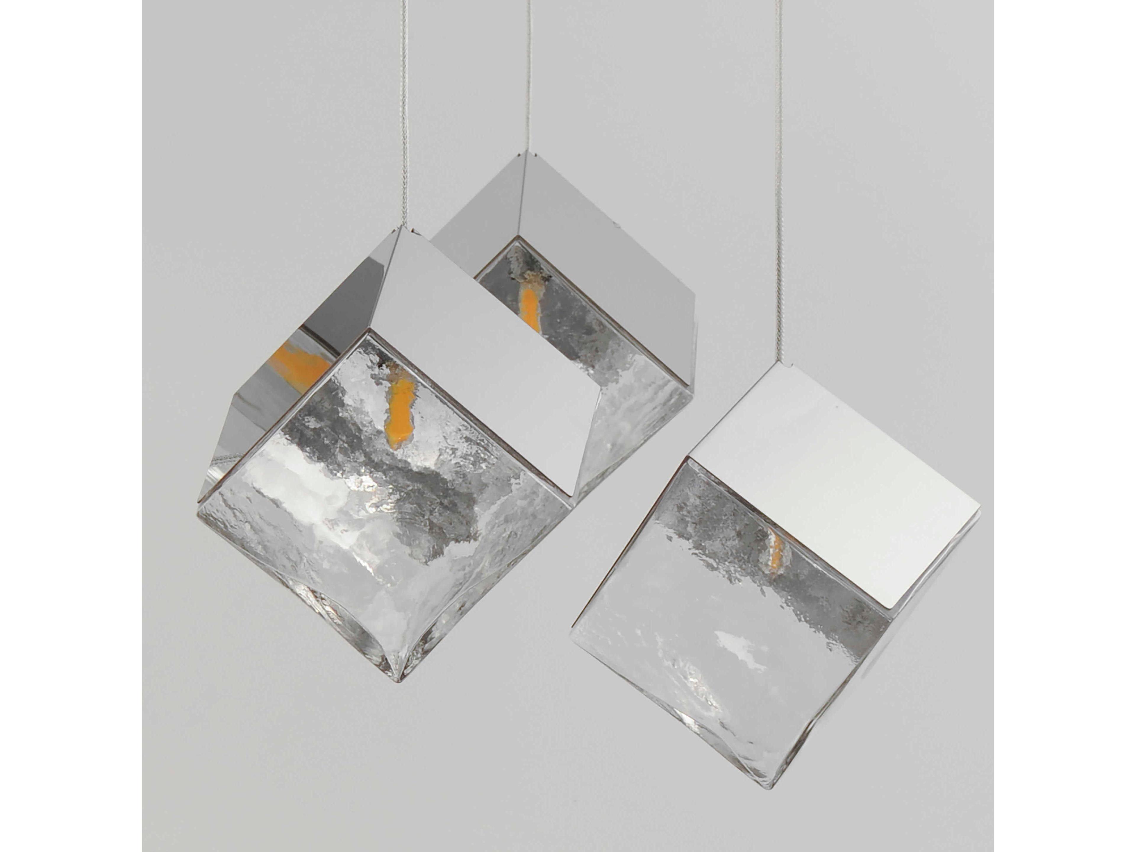 ET2 Ice Cube 3-Light Polished Chrome Geometric Pendant