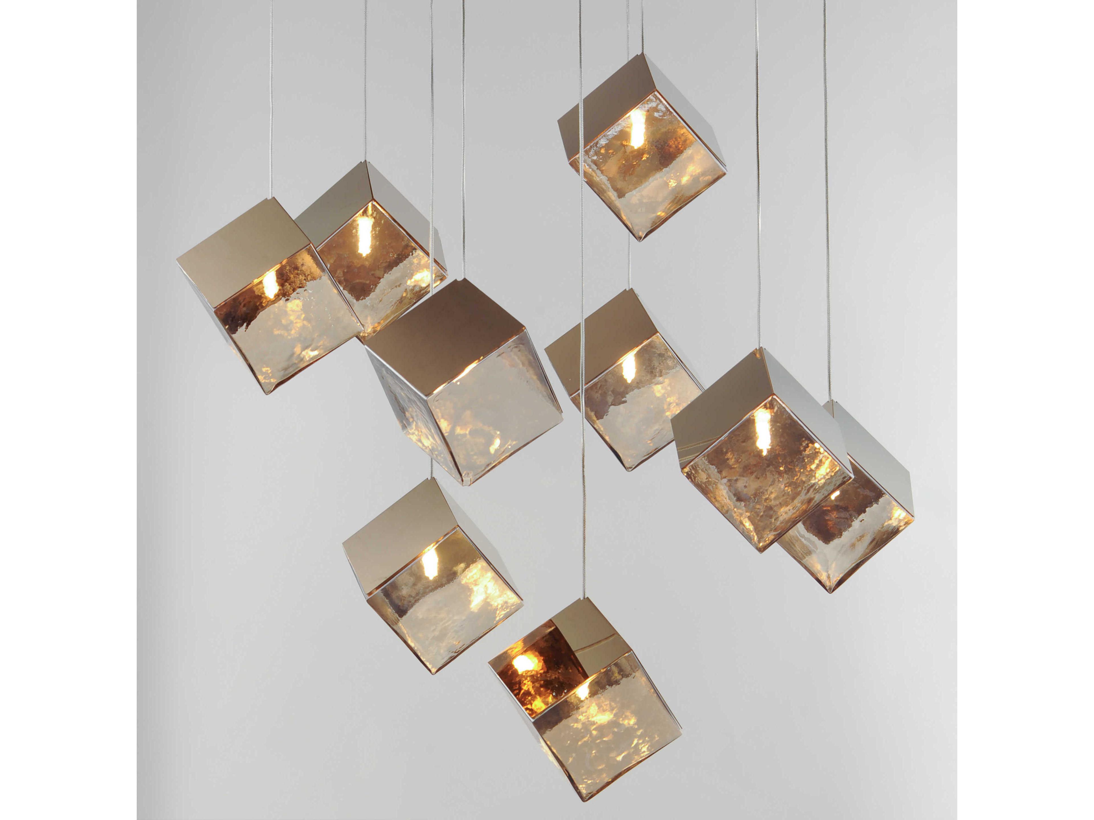 ET2 Ice Cube 9-Light French Gold Geometric Pendant