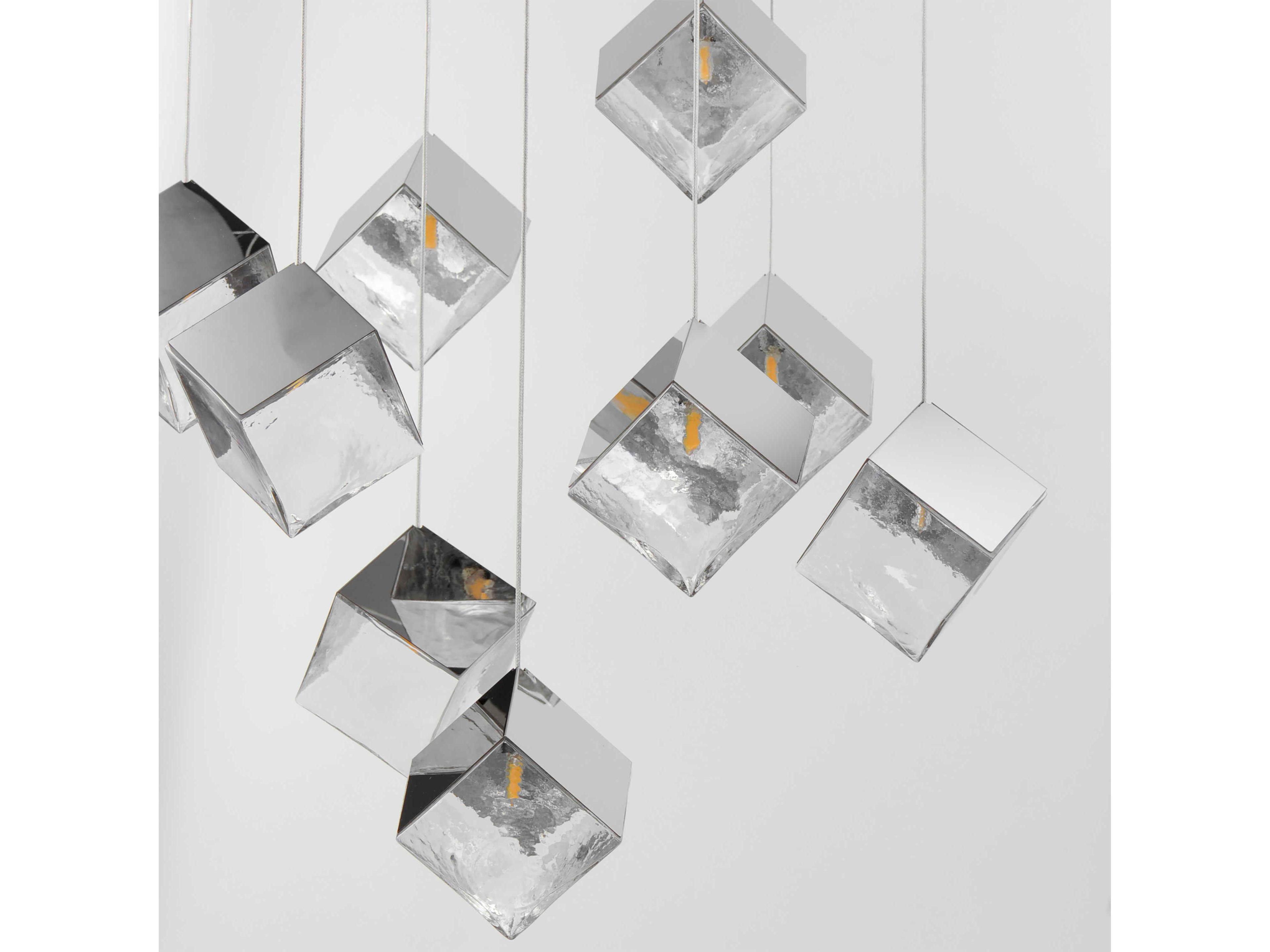 ET2 Ice Cube 9-Light Polished Chrome Geometric Pendant