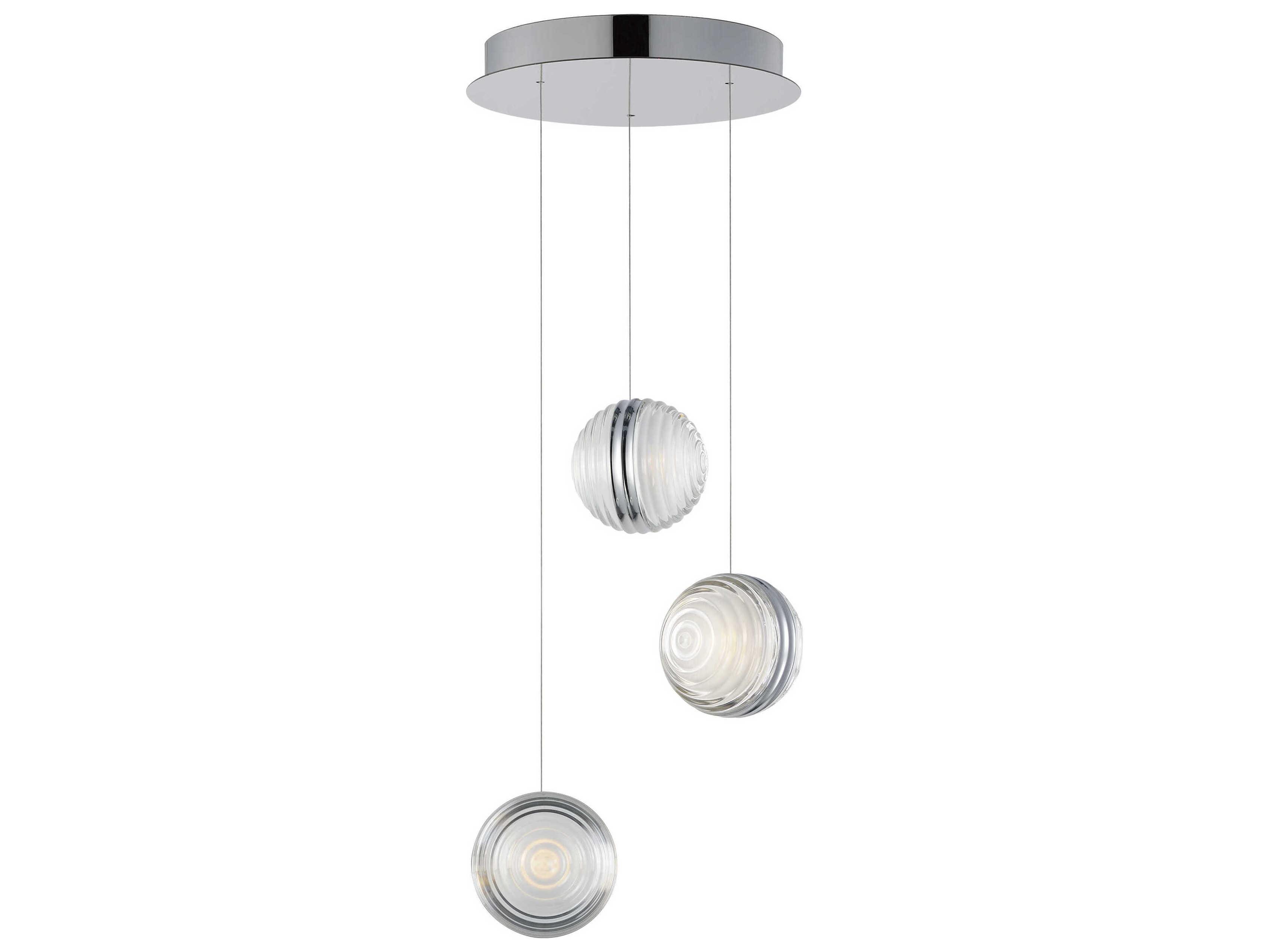 ET2 Pulse 3-Light Polished Chrome Globe Mini Pendant