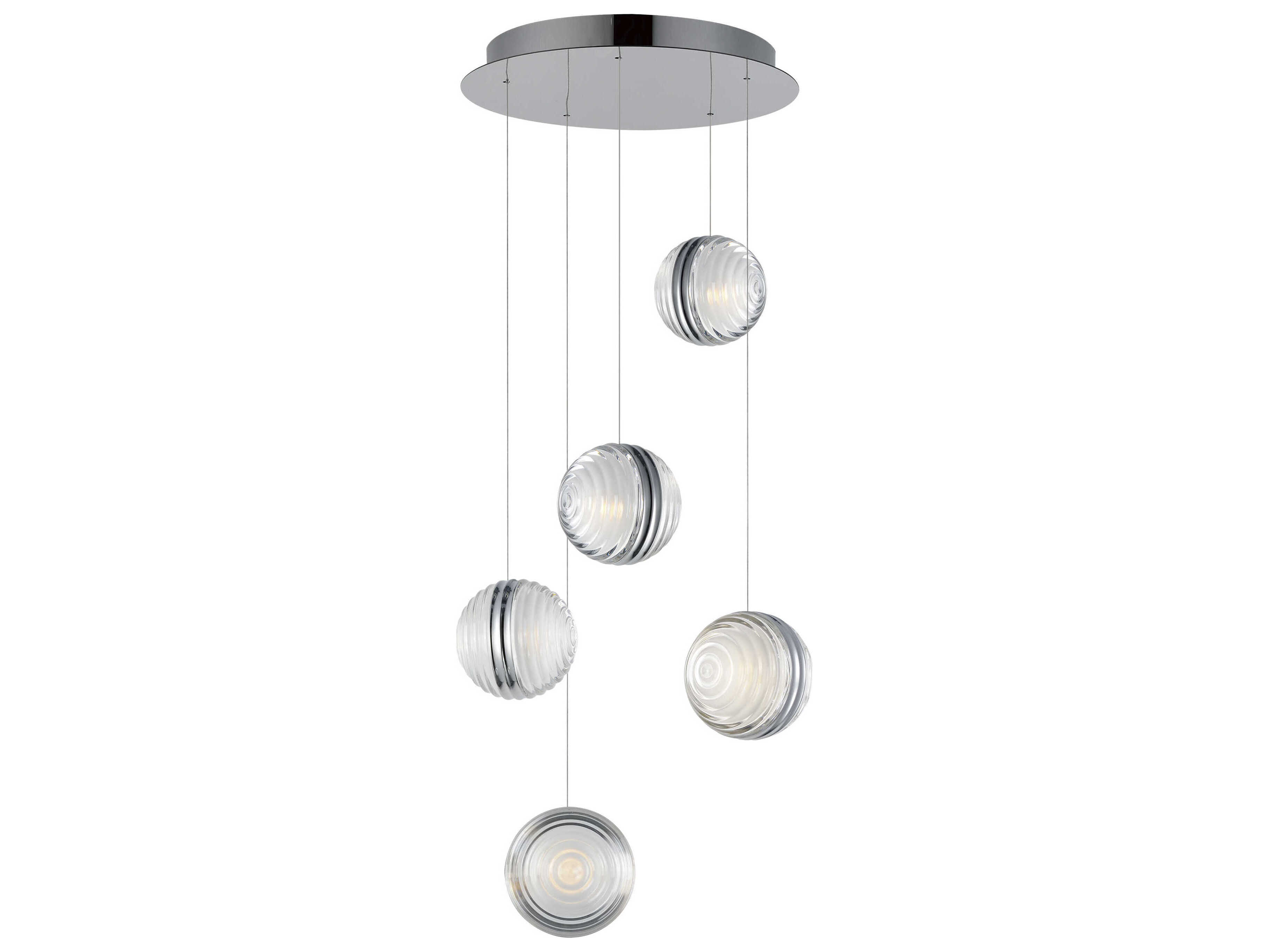 ET2 Pulse 5-Light Polished Chrome Globe Pendant