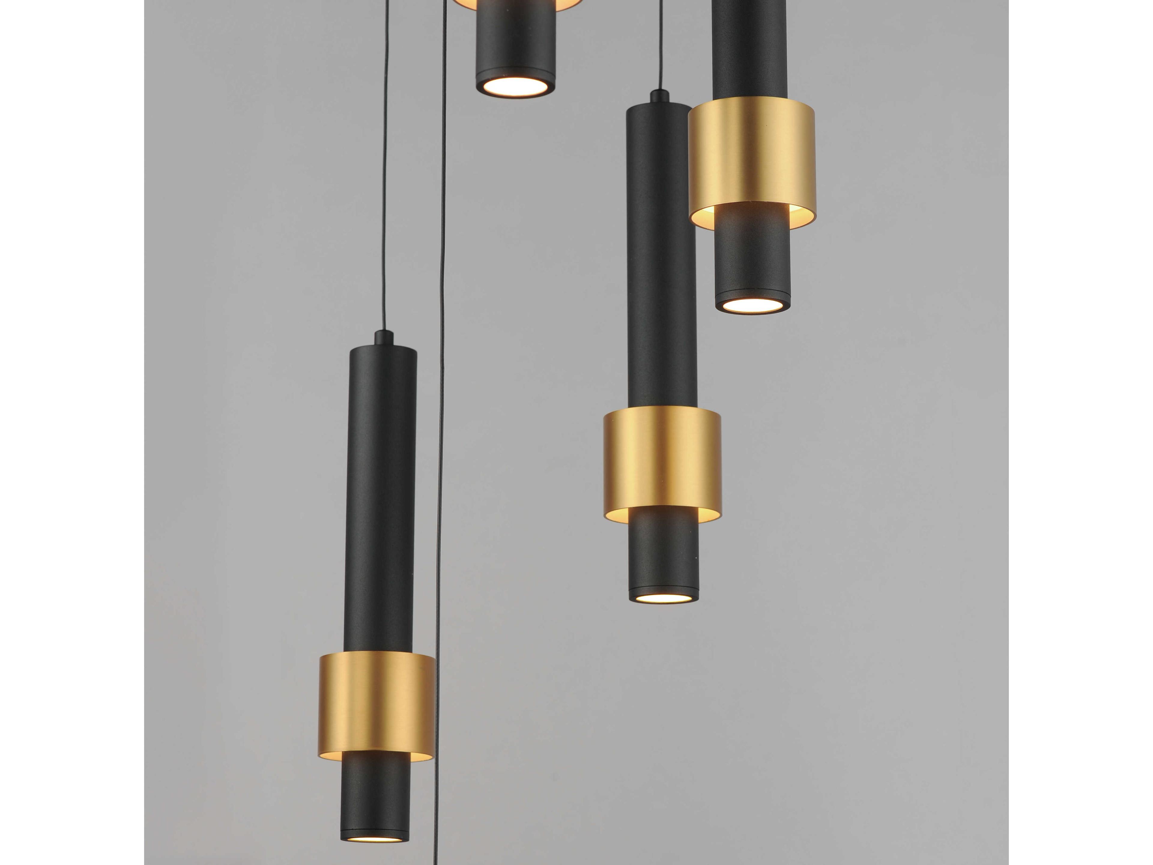 ET2 Reveal 7-Light Black Gold Cylinder Pendant