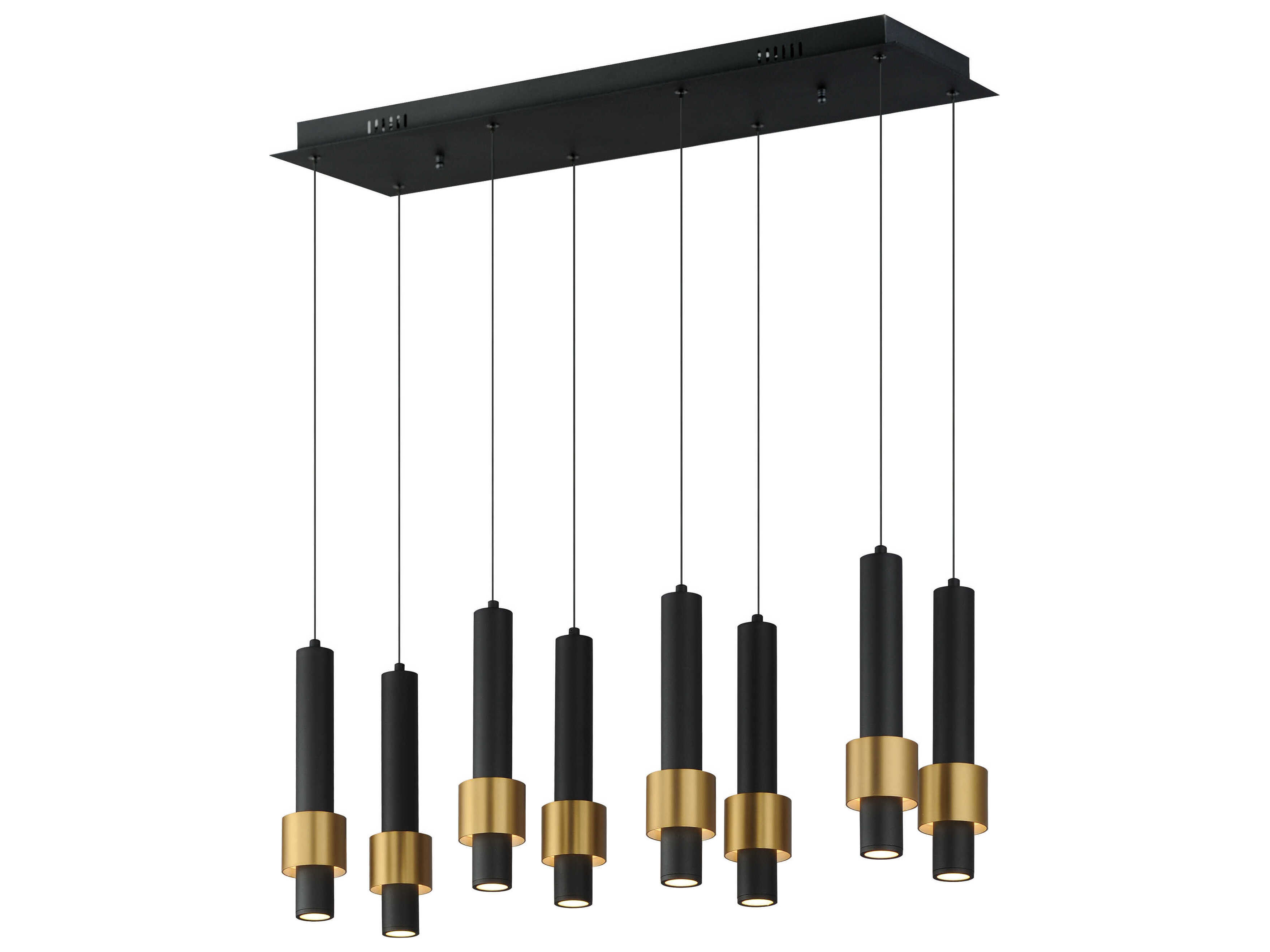 ET2 Reveal 8-Light Black Gold Cylinder Island Pendant