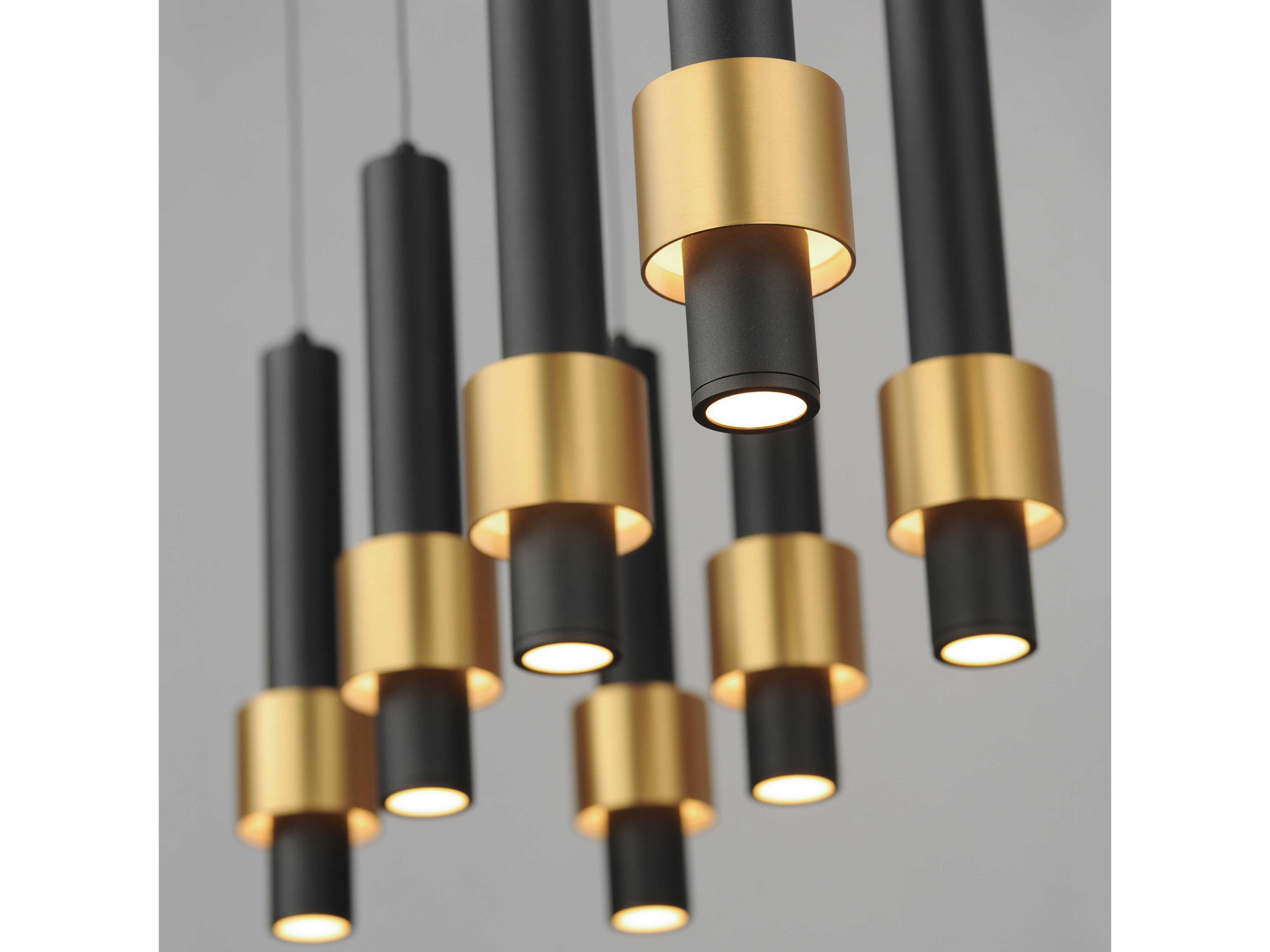 ET2 Reveal 8-Light Black Gold Cylinder Island Pendant