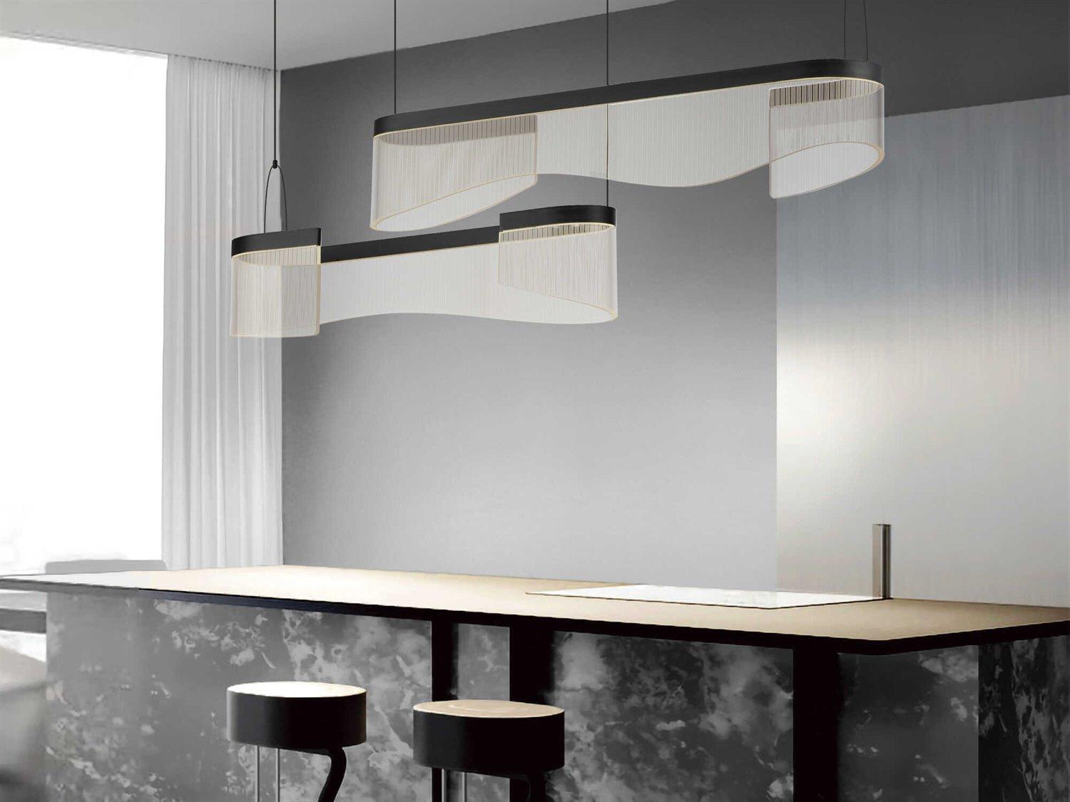 ET2 Sonata 2-Light Black LED Linear Island Pendant