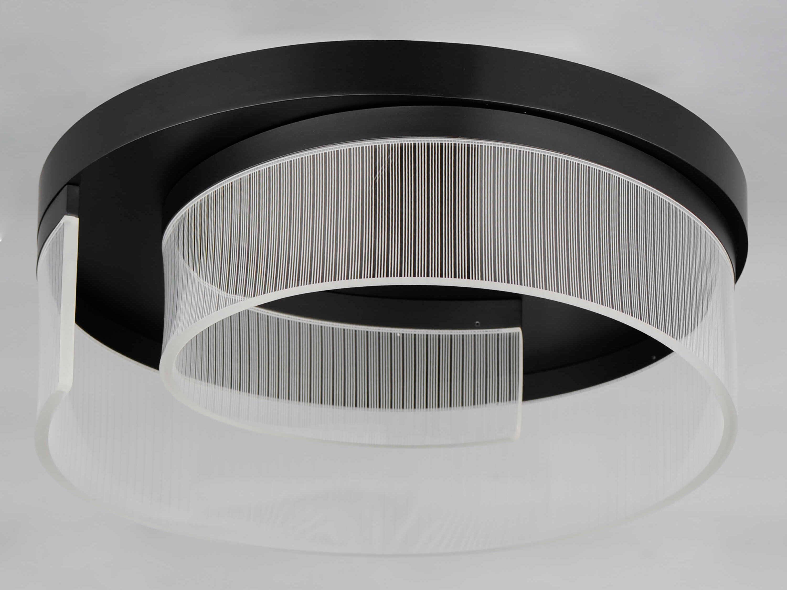 ET2 Sonata 1-Light Black Round Semi Flush Mount