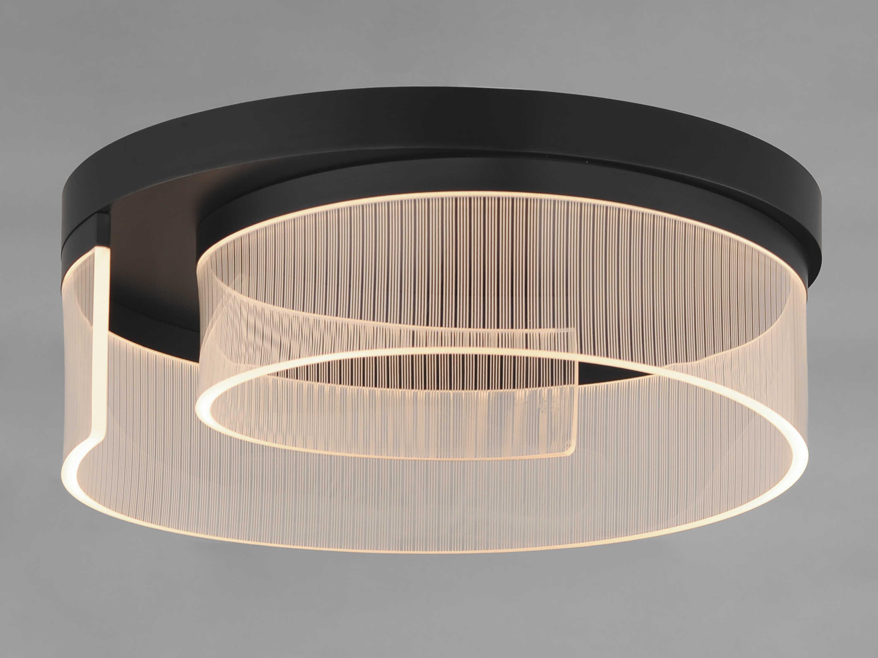 ET2 Sonata 1-Light Black Round Semi Flush Mount