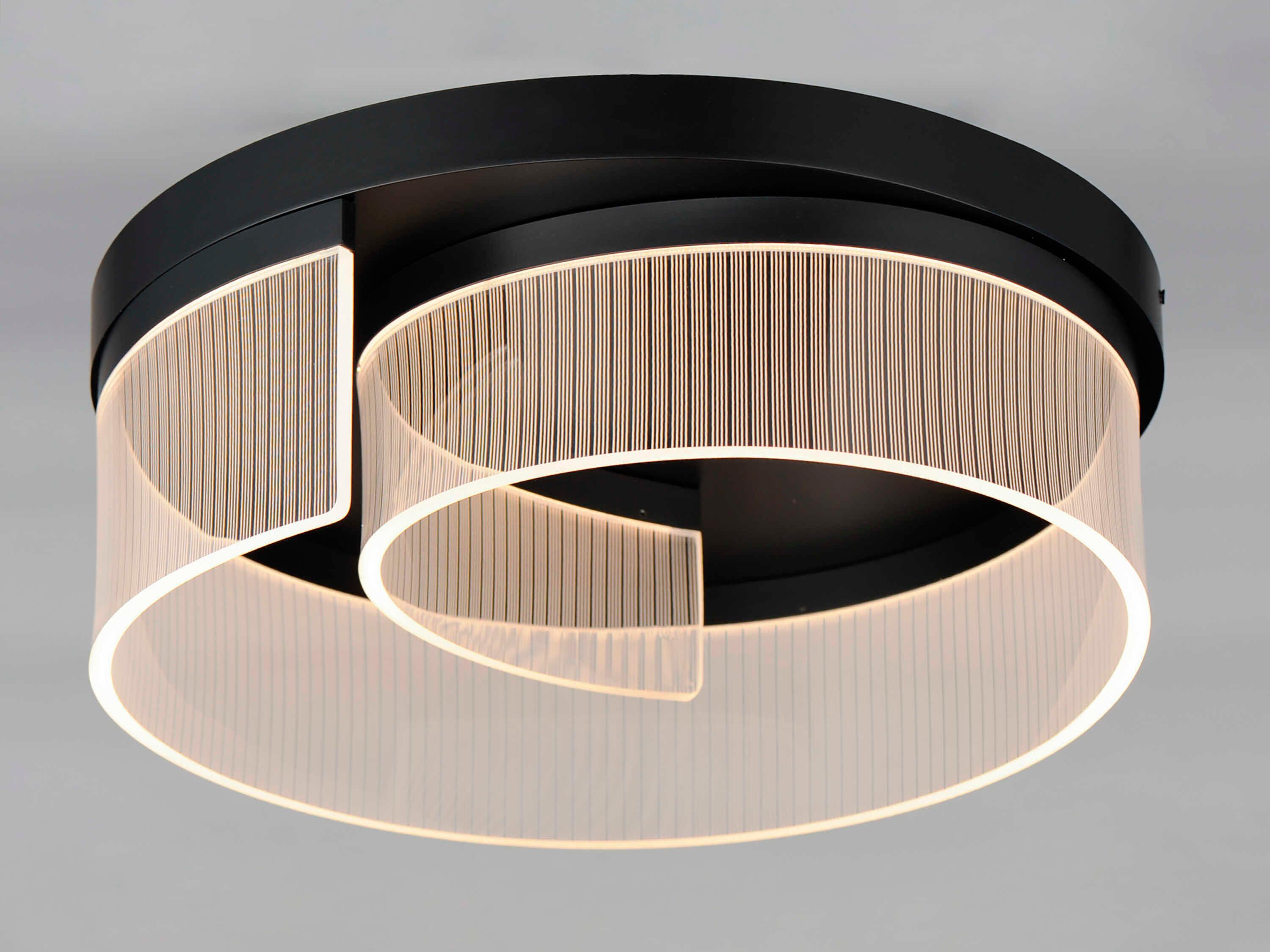 ET2 Sonata 1-Light Black Round Semi Flush Mount