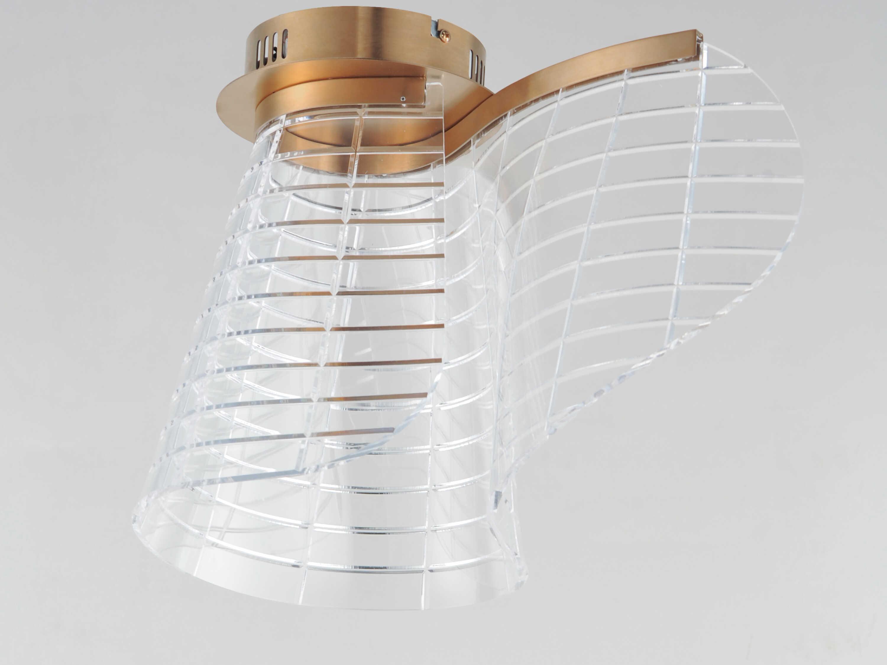 ET2 Tartan 1-Light Brushed Champagne Gold Flush Mount