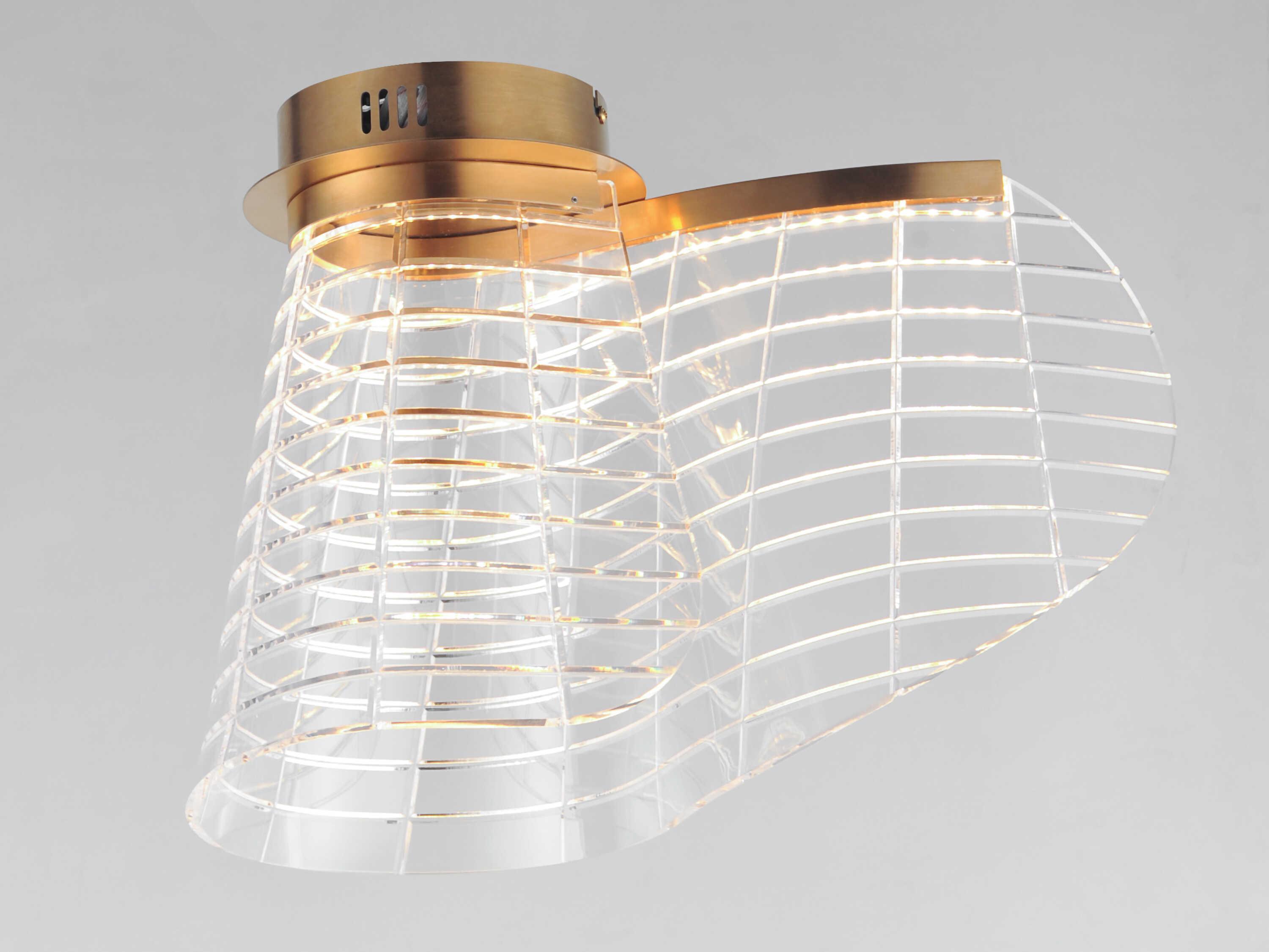 ET2 Tartan 1-Light Brushed Champagne Gold Flush Mount