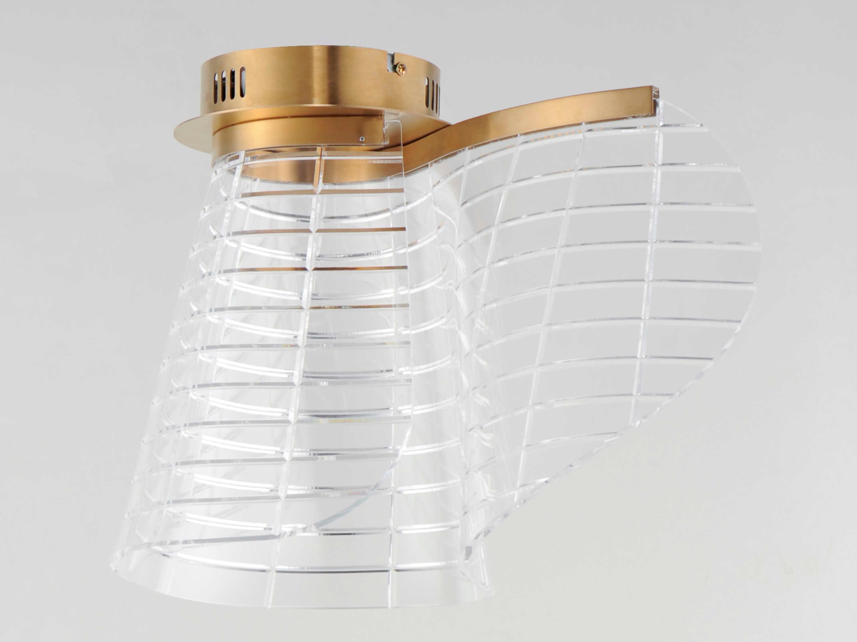 ET2 Tartan 1-Light Brushed Champagne Gold Flush Mount