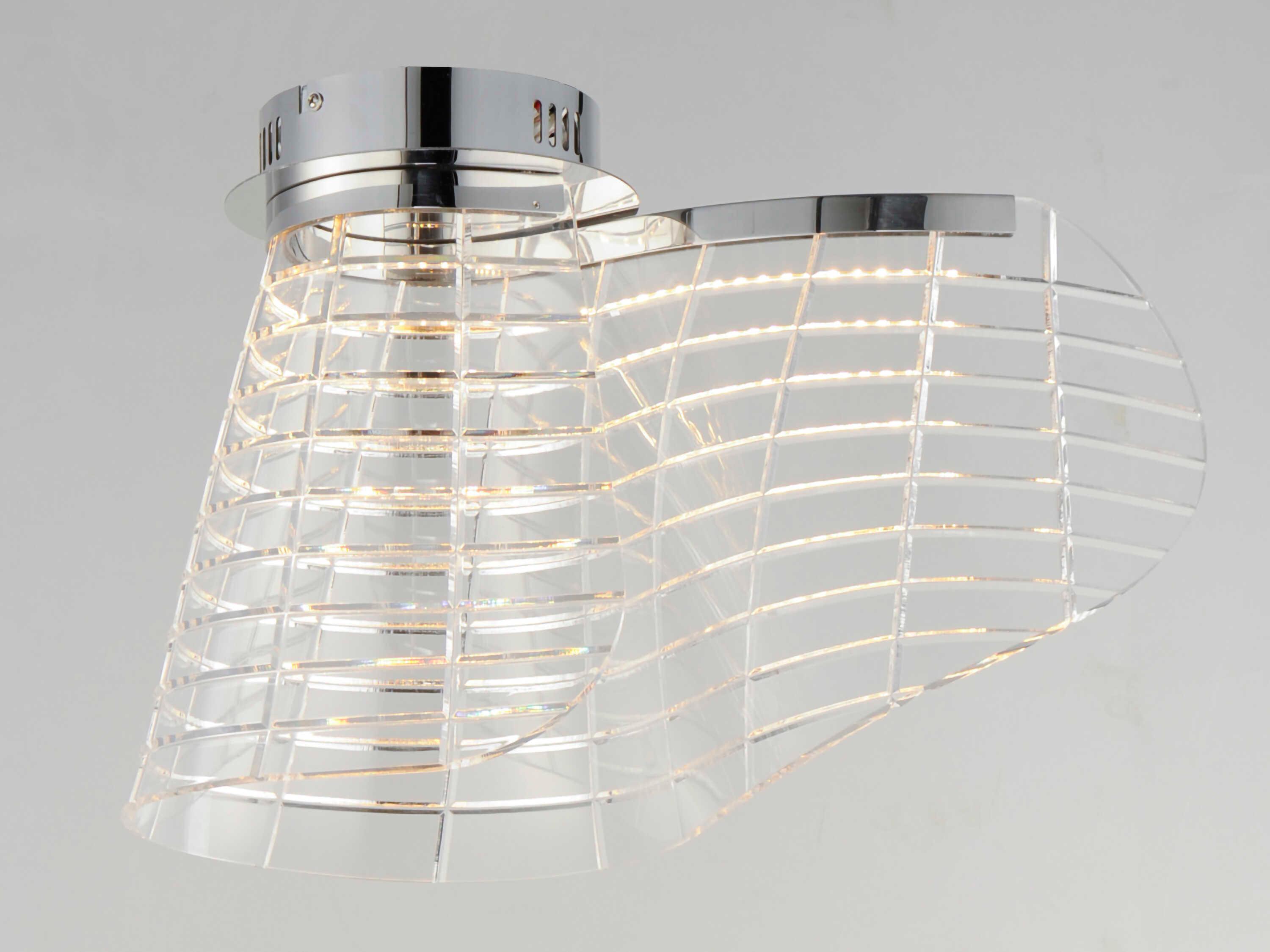 ET2 Tartan 1-Light Polished Chrome Flush Mount