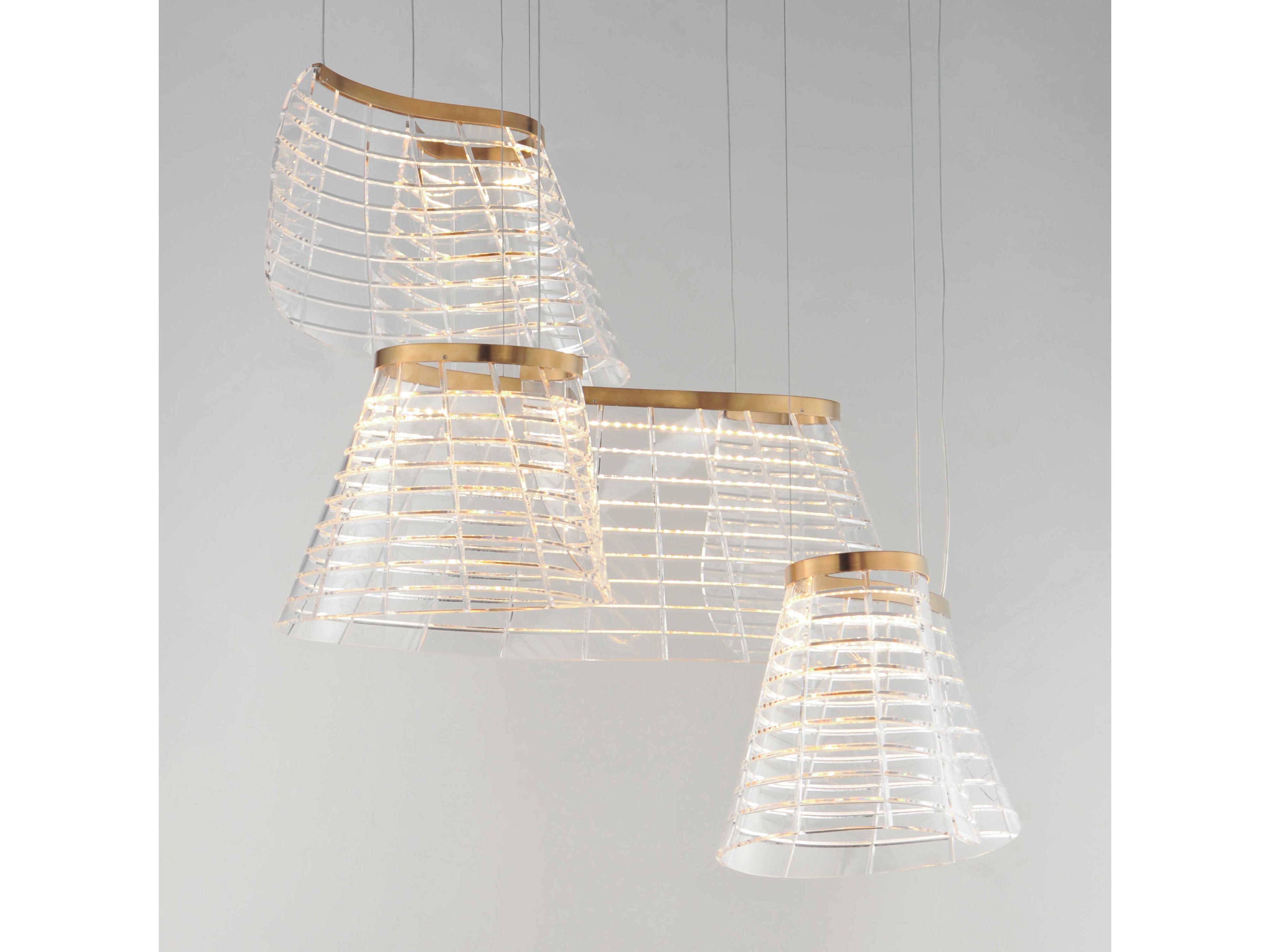 ET2 Tartan 3-Light Brushed Champagne Gold Pendant