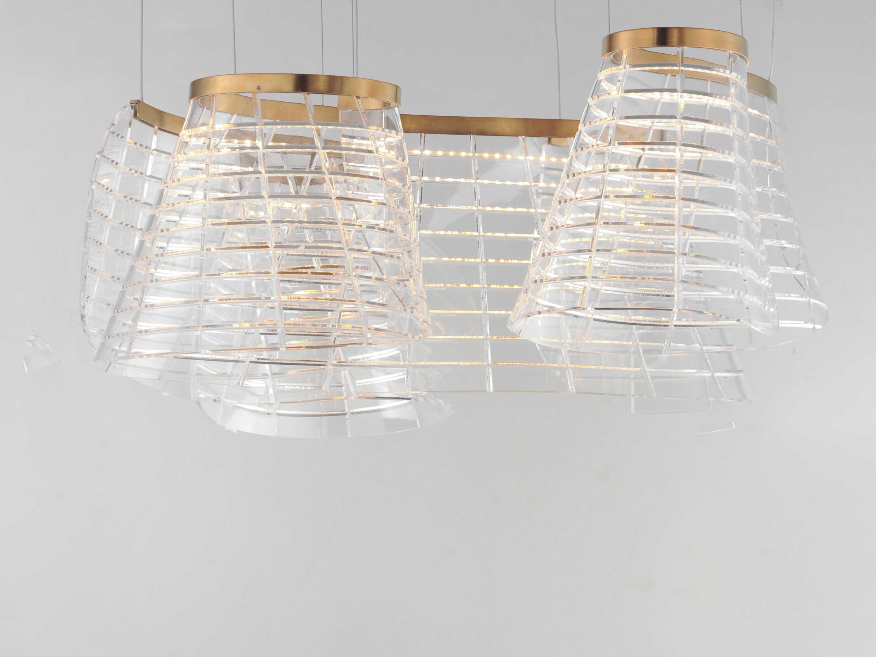 ET2 Tartan 3-Light Brushed Champagne Gold Pendant