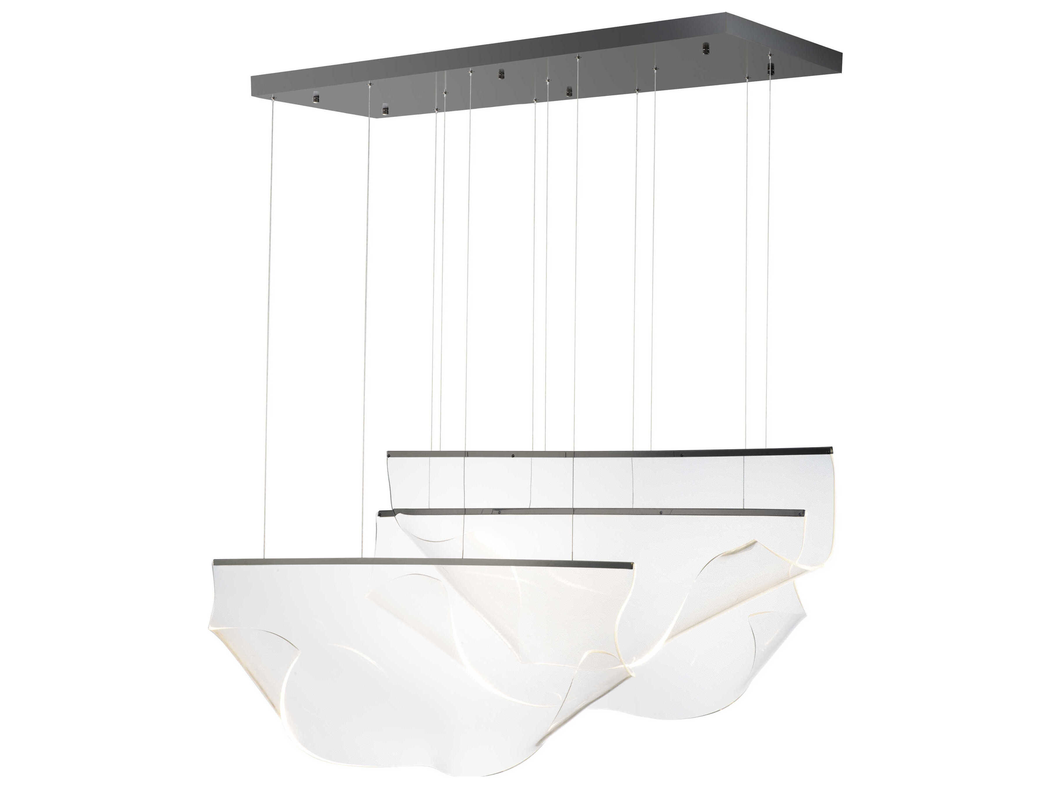 ET2 Rinkle 3-Light Brushed Gunmetal LED Linear Island Pendant