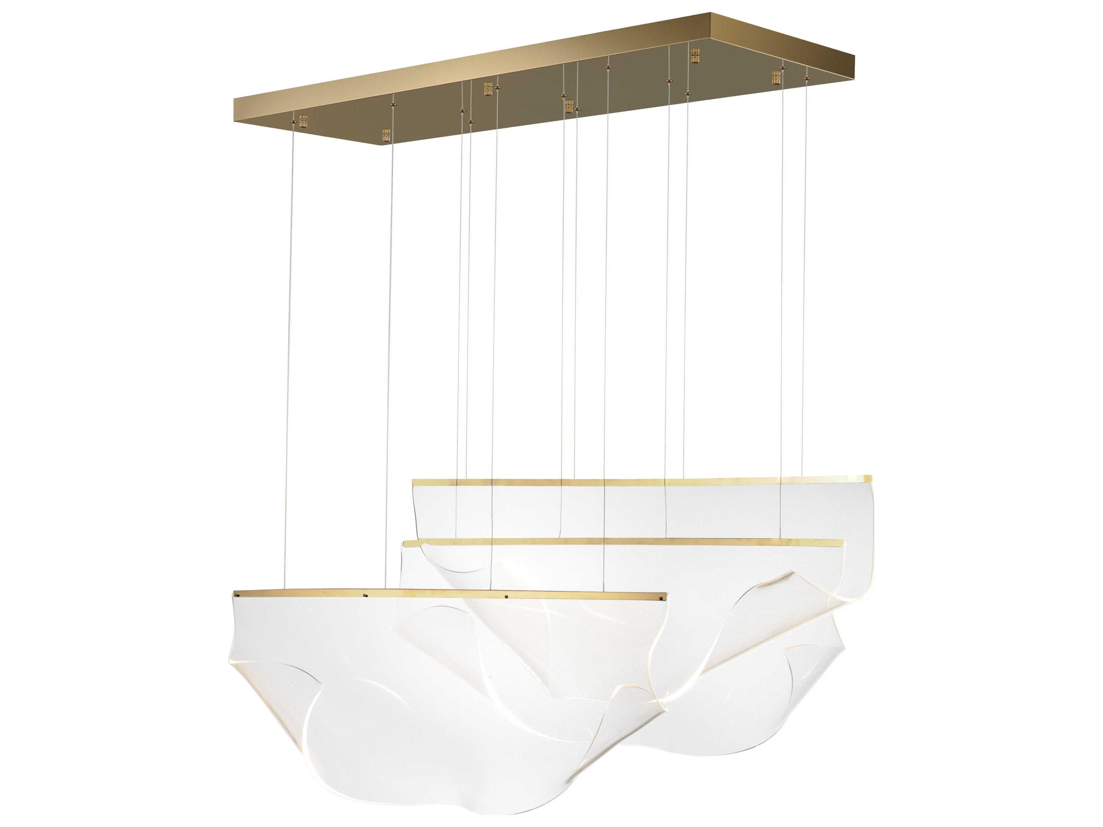 ET2 Rinkle 3-Light French Gold LED Linear Island Pendant