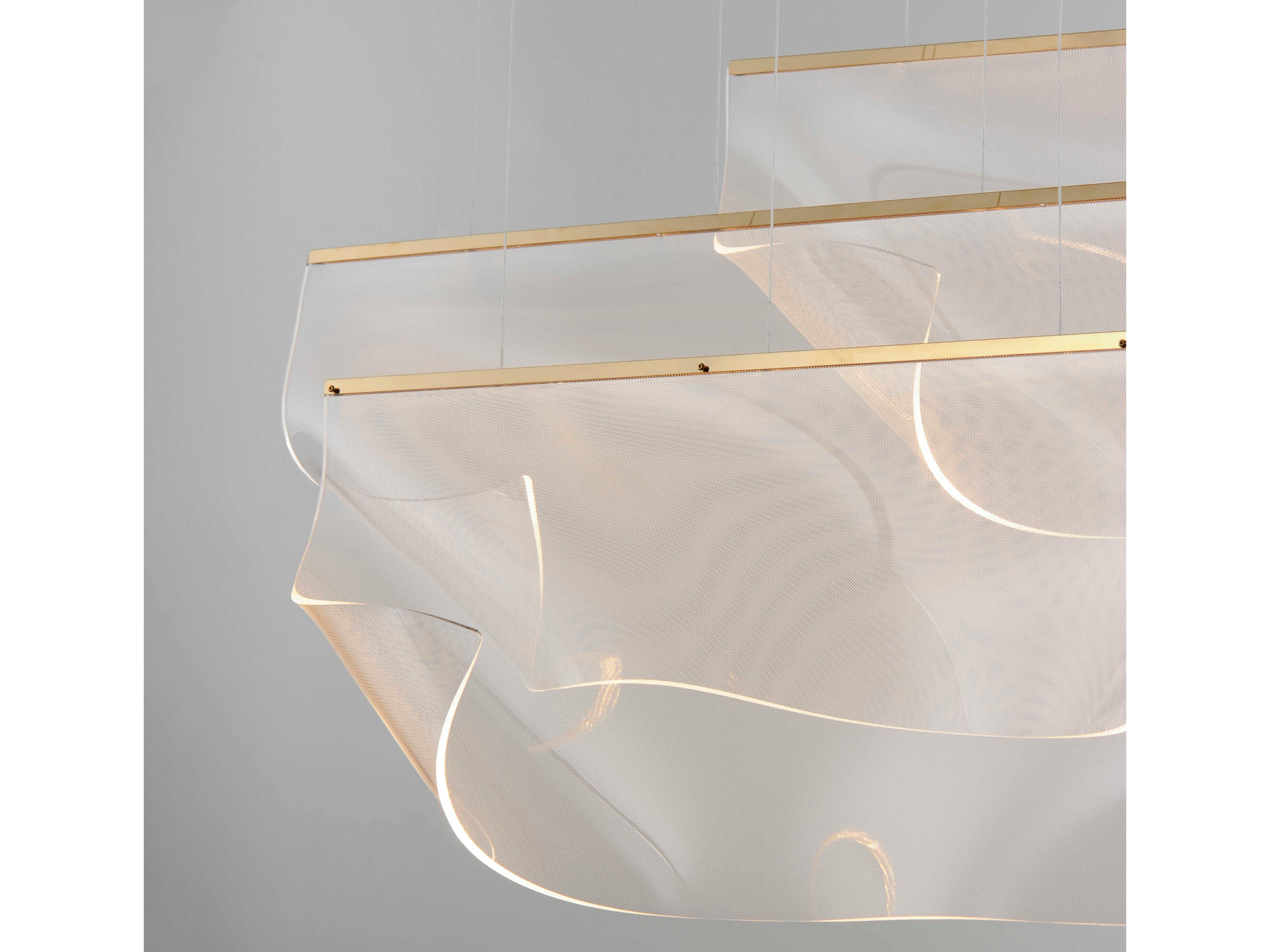 ET2 Rinkle 3-Light French Gold LED Linear Island Pendant