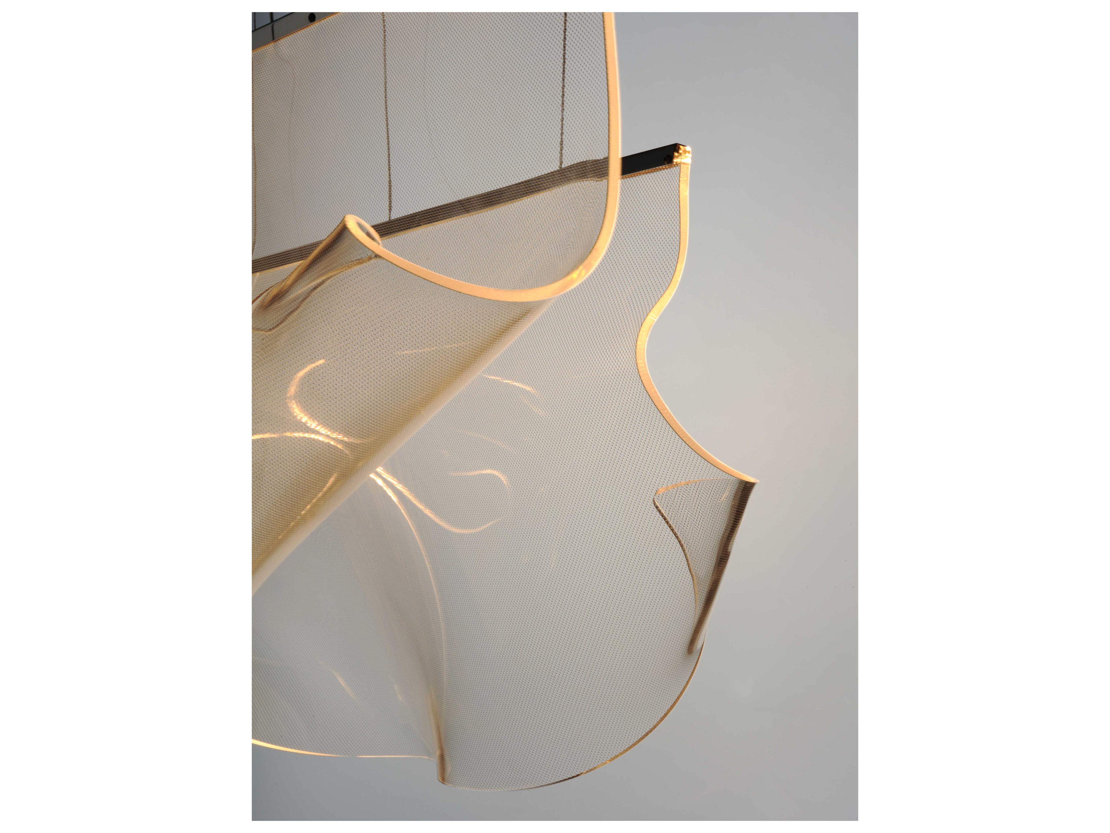 ET2 Rinkle 3-Light Polished Chrome LED Linear Tiered Island Pendant