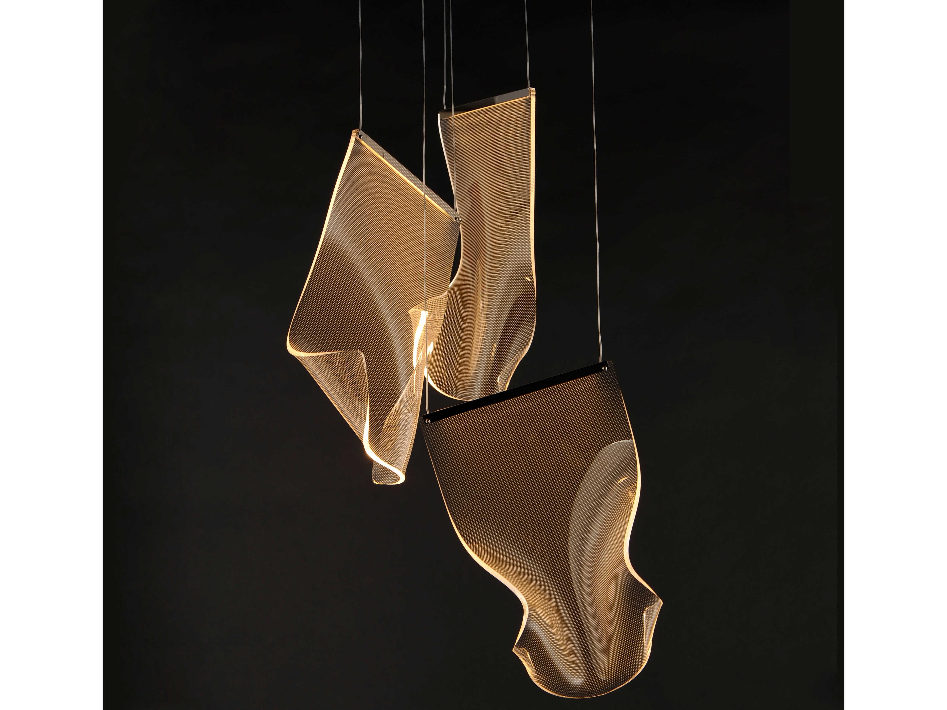 ET2 Rinkle 3-Light Polished Chrome LED Tiered Pendant