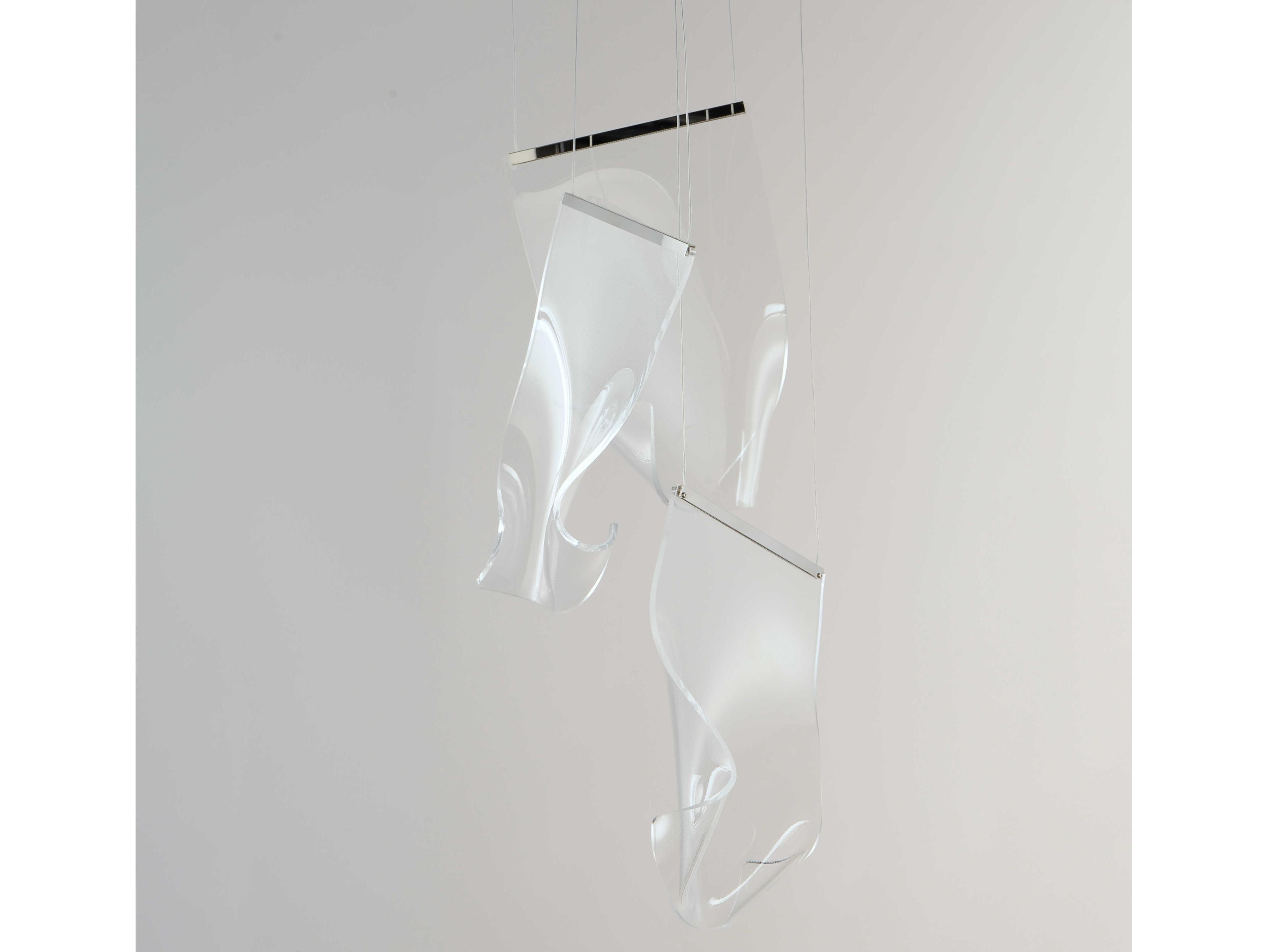 ET2 Rinkle 3-Light Polished Chrome LED Tiered Pendant