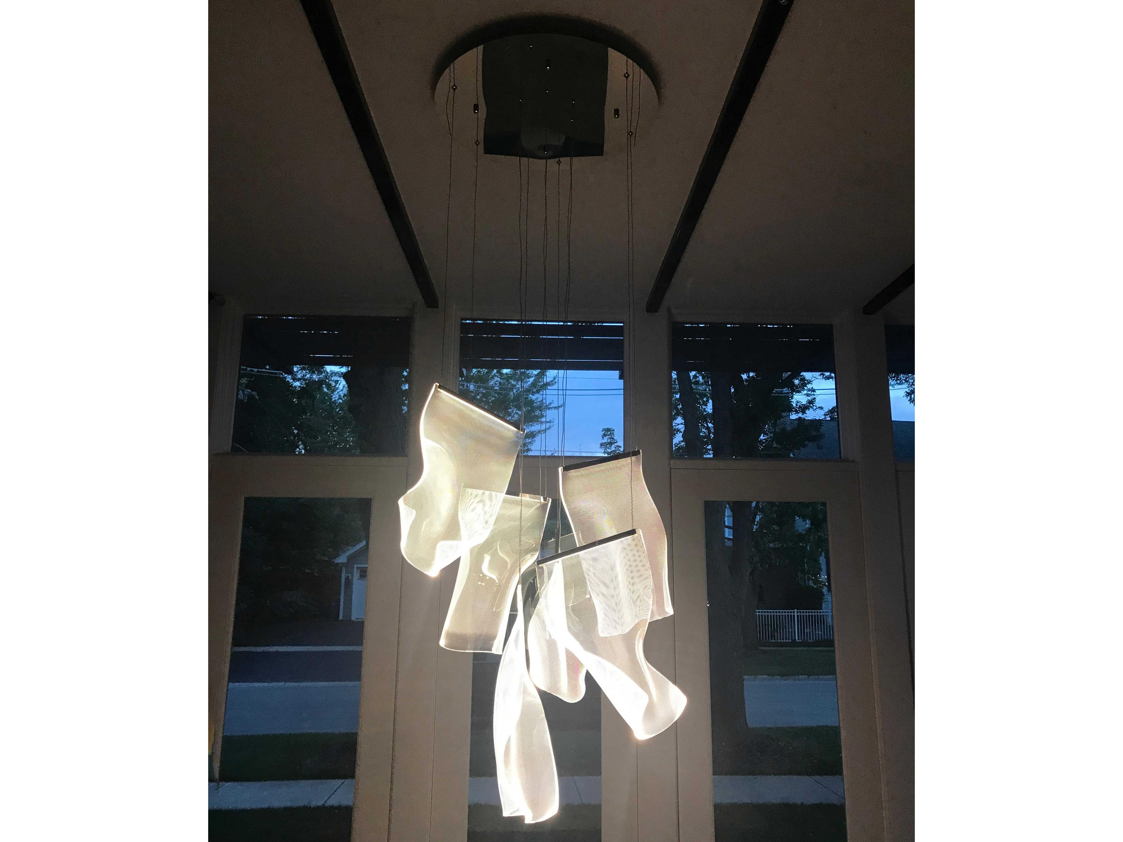 ET2 Rinkle 6-Light Polished Chrome LED Tiered Pendant