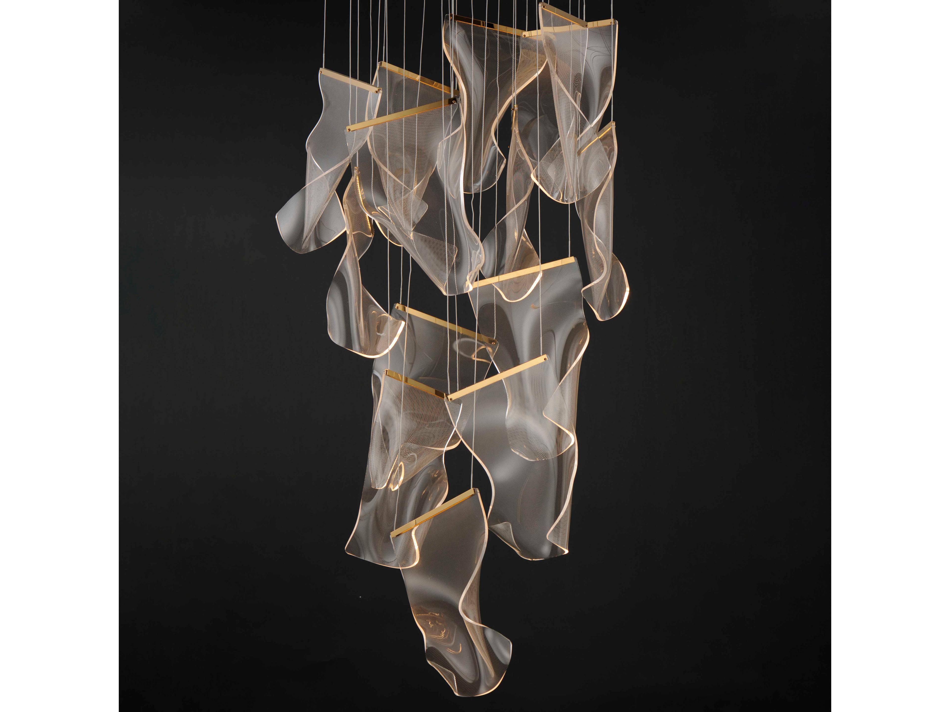 ET2 Rinkle 14-Light French Gold LED Pendant