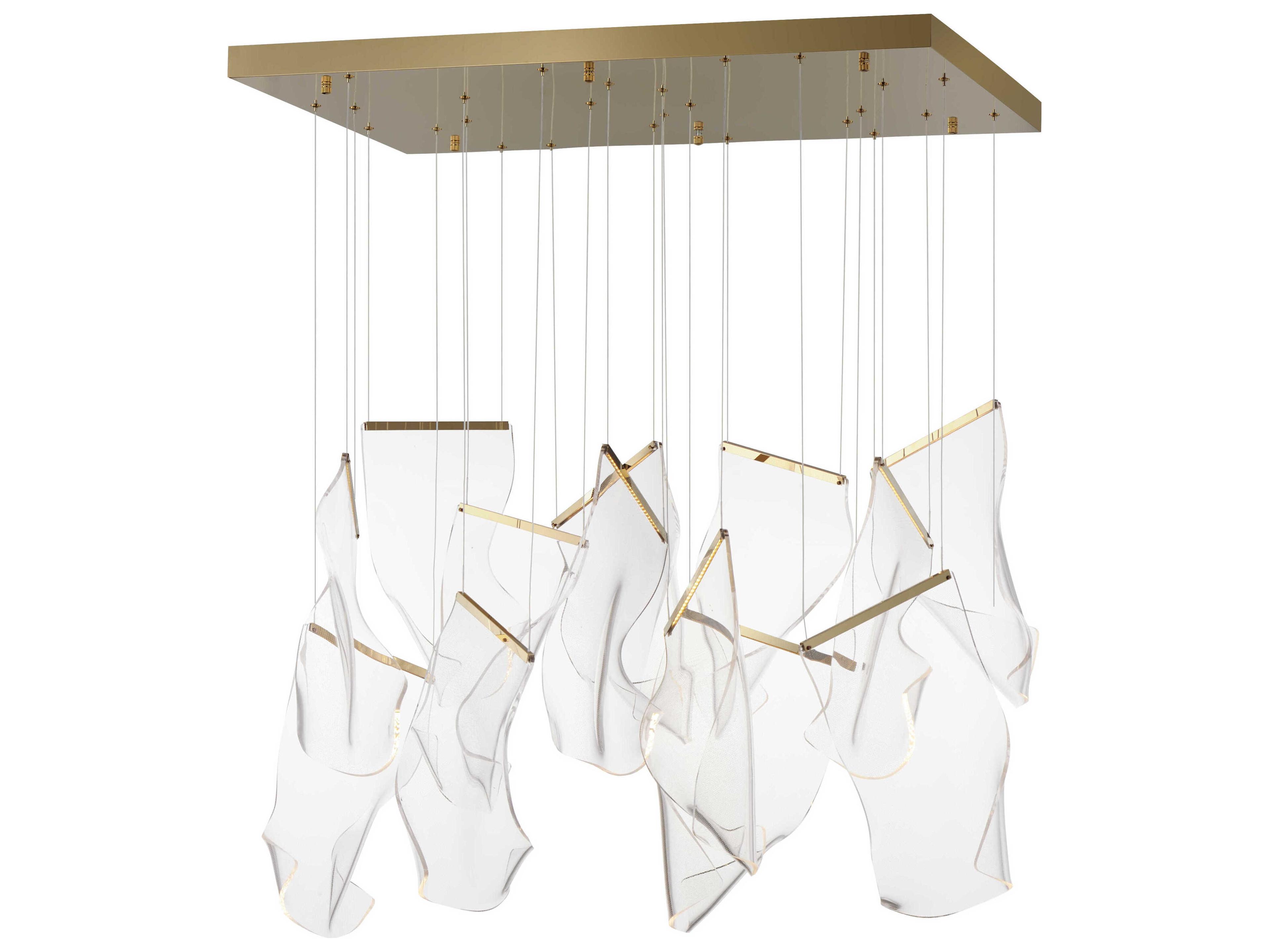 ET2 Rinkle 13-Light French Gold LED Linear Island Pendant