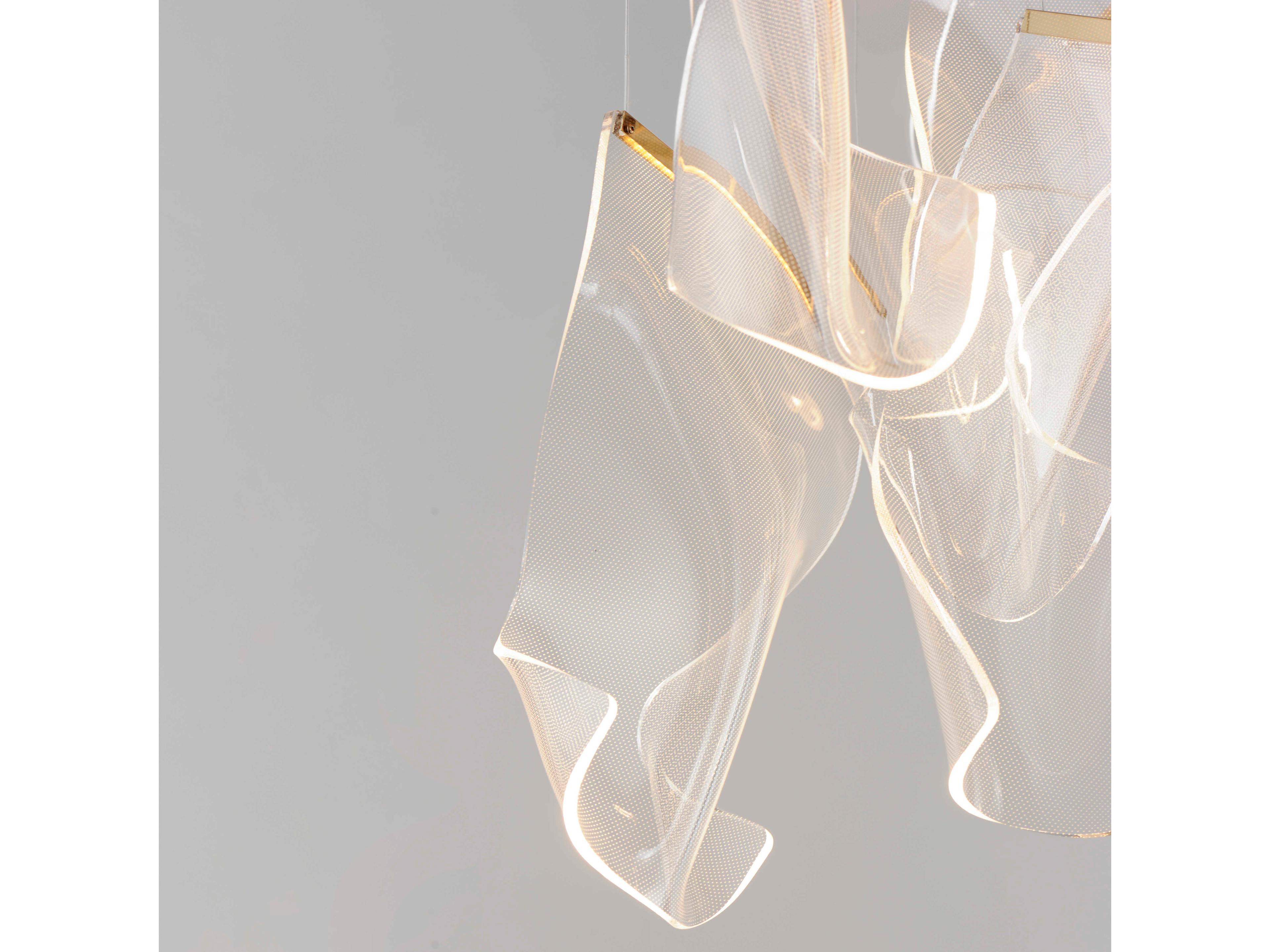 ET2 Rinkle 13-Light French Gold LED Linear Island Pendant