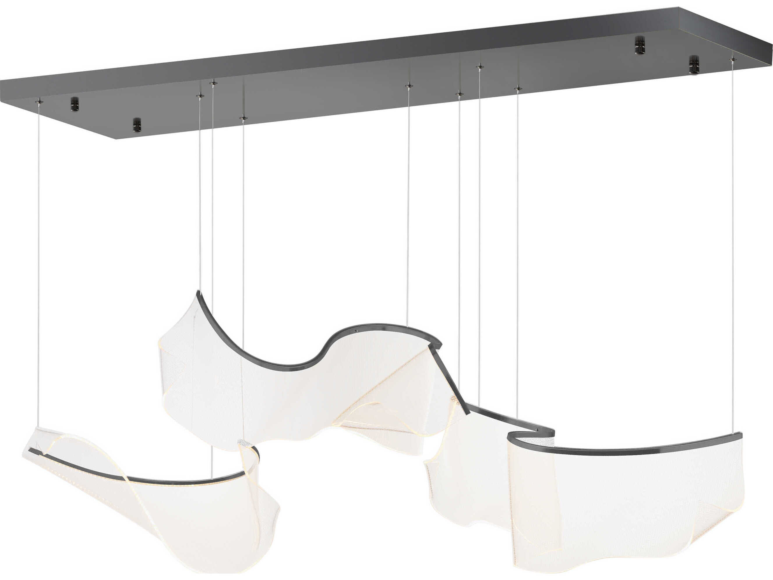 ET2 Rinkle 3-Light Brushed Gunmetal Linear Island Pendant