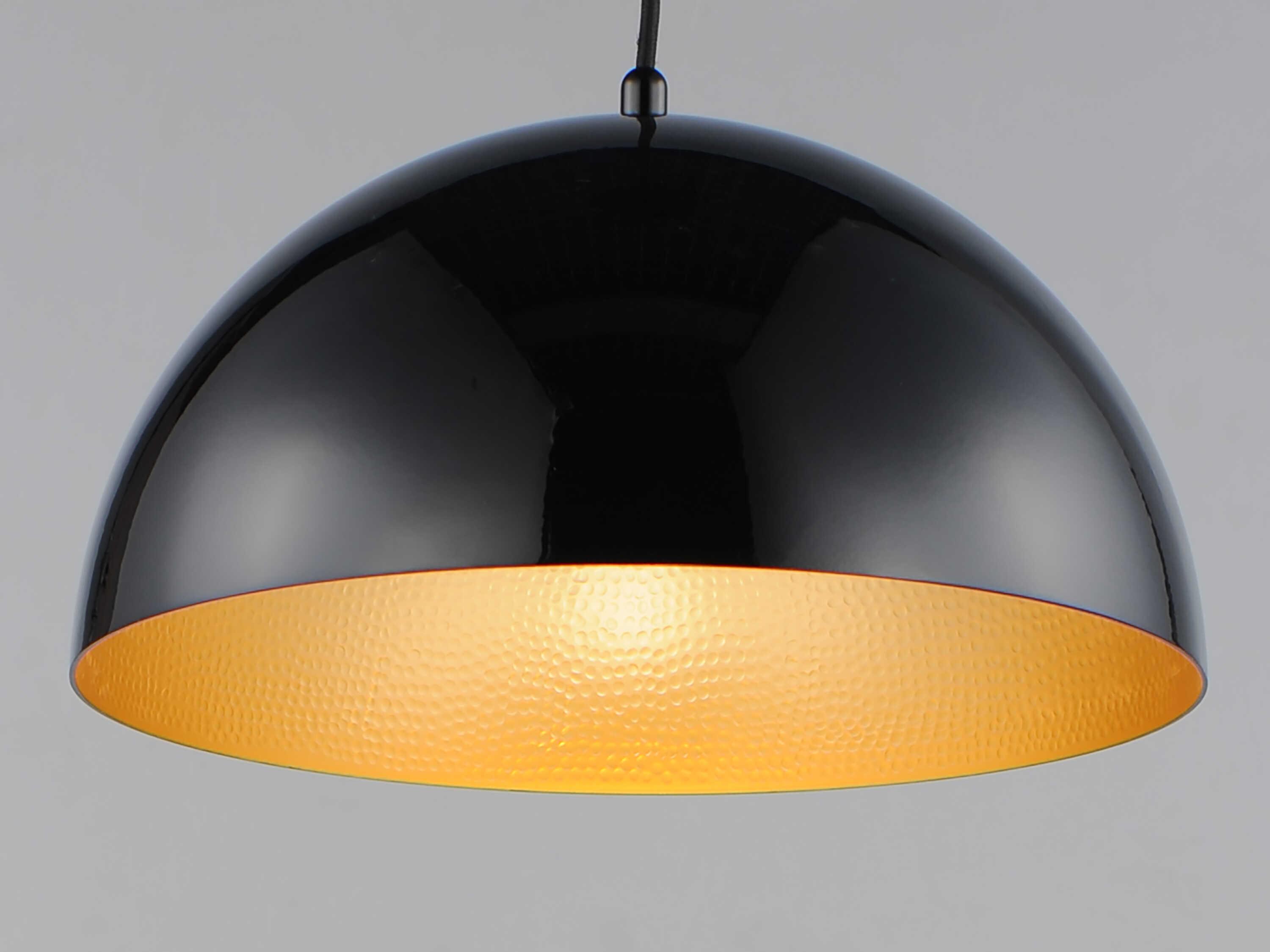 ET2 Hemisphere 1-Light Gloss Black Gold Dome Mini Pendant