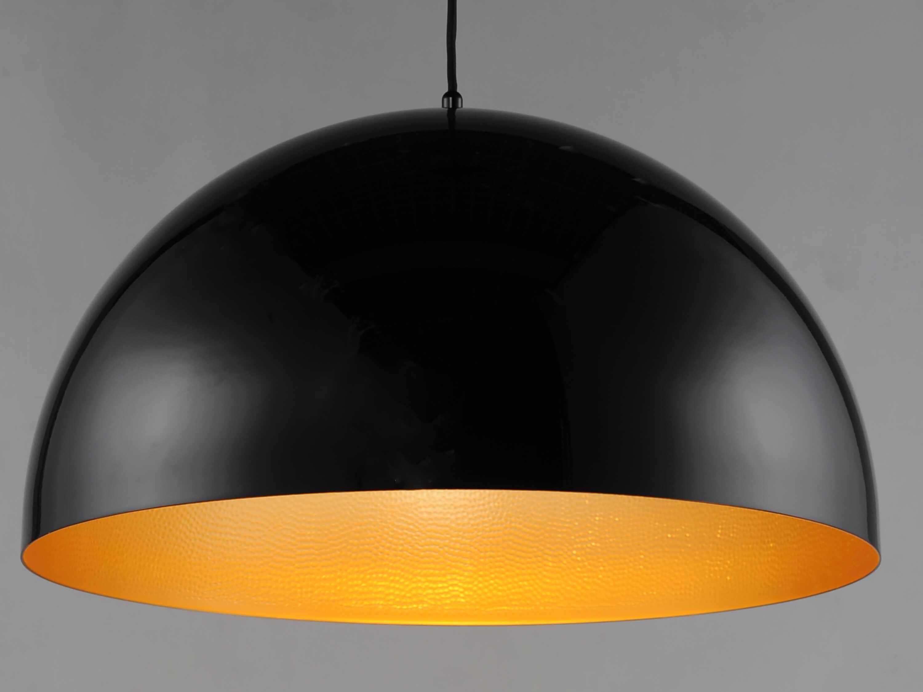 ET2 Hemisphere 1-Light Gloss Black Gold Dome Pendant