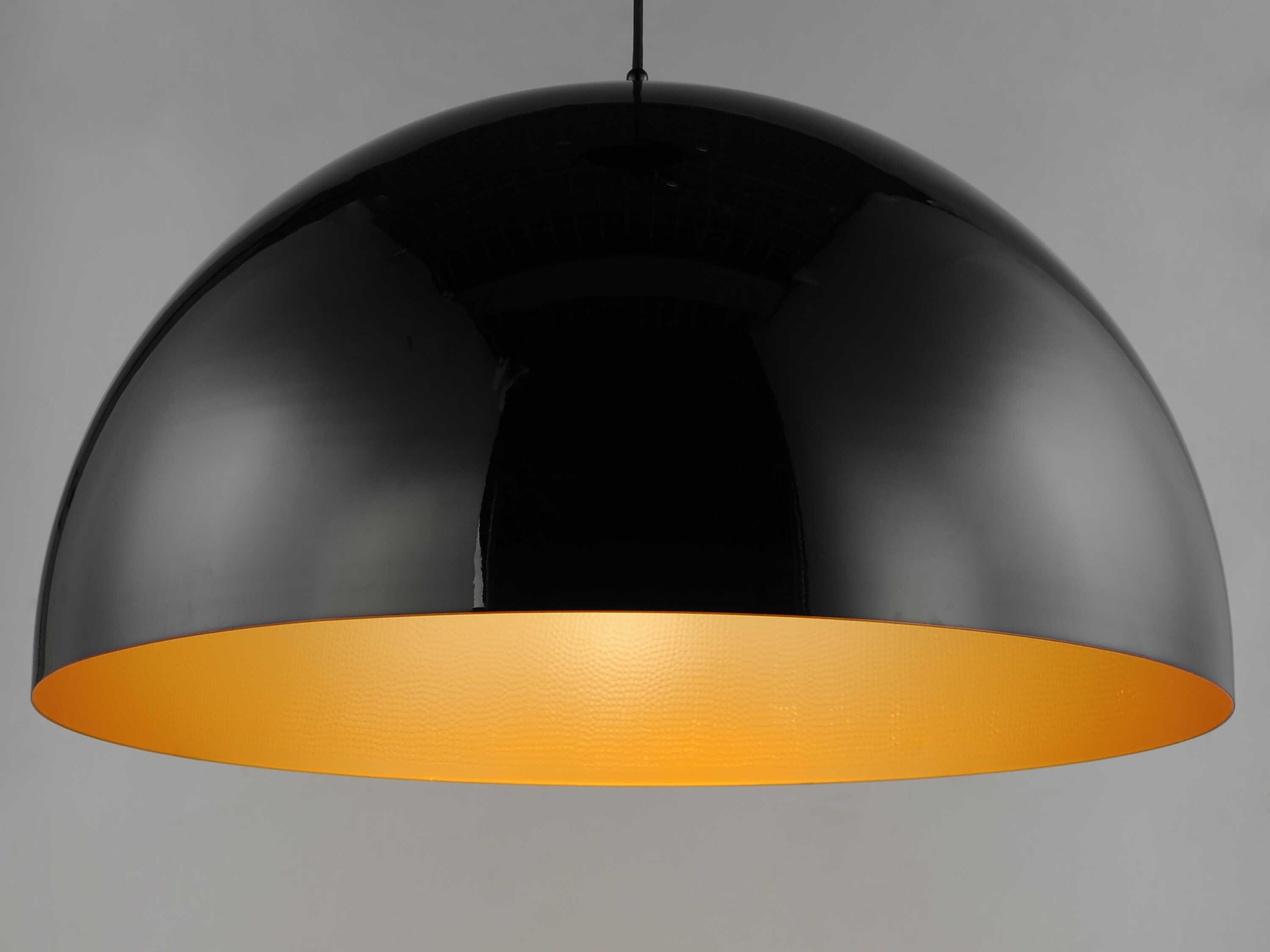 ET2 Hemisphere 1-Light Gloss Black Gold Dome Pendant
