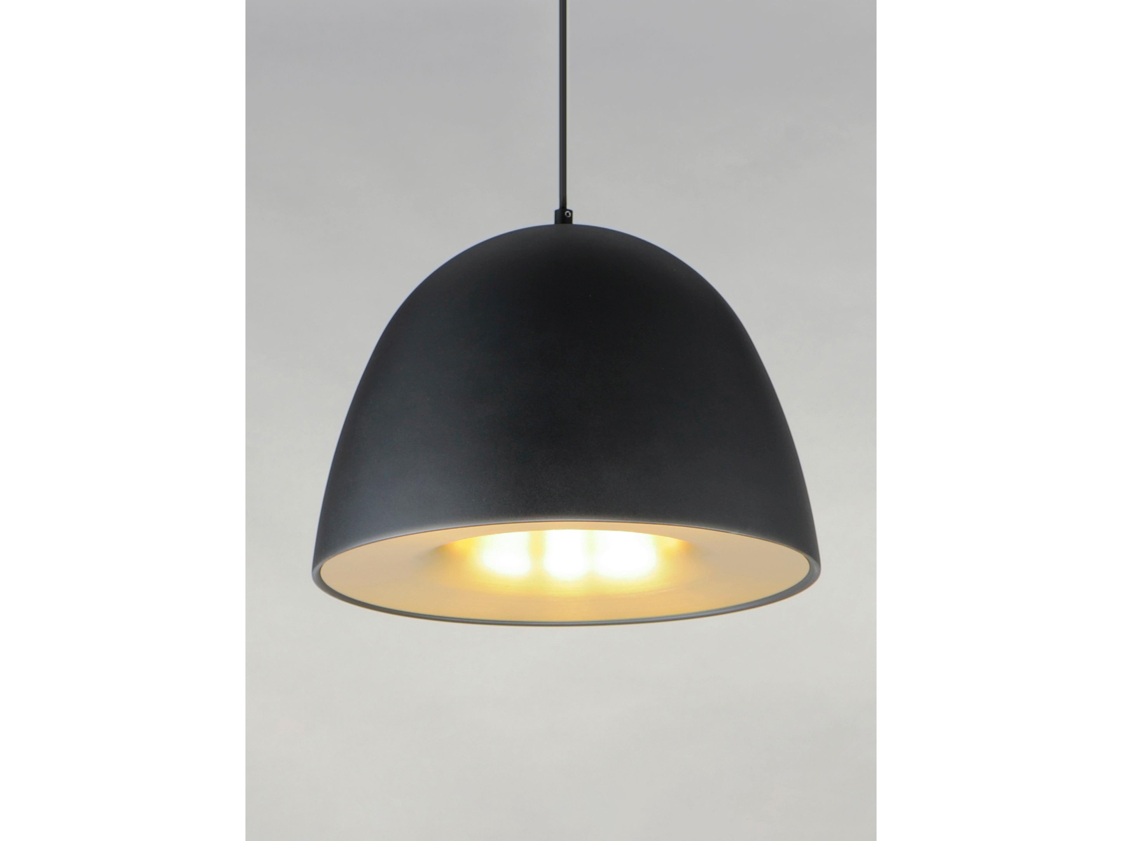 ET2 Fungo 1-Light Black Satin Brass LED Dome Pendant