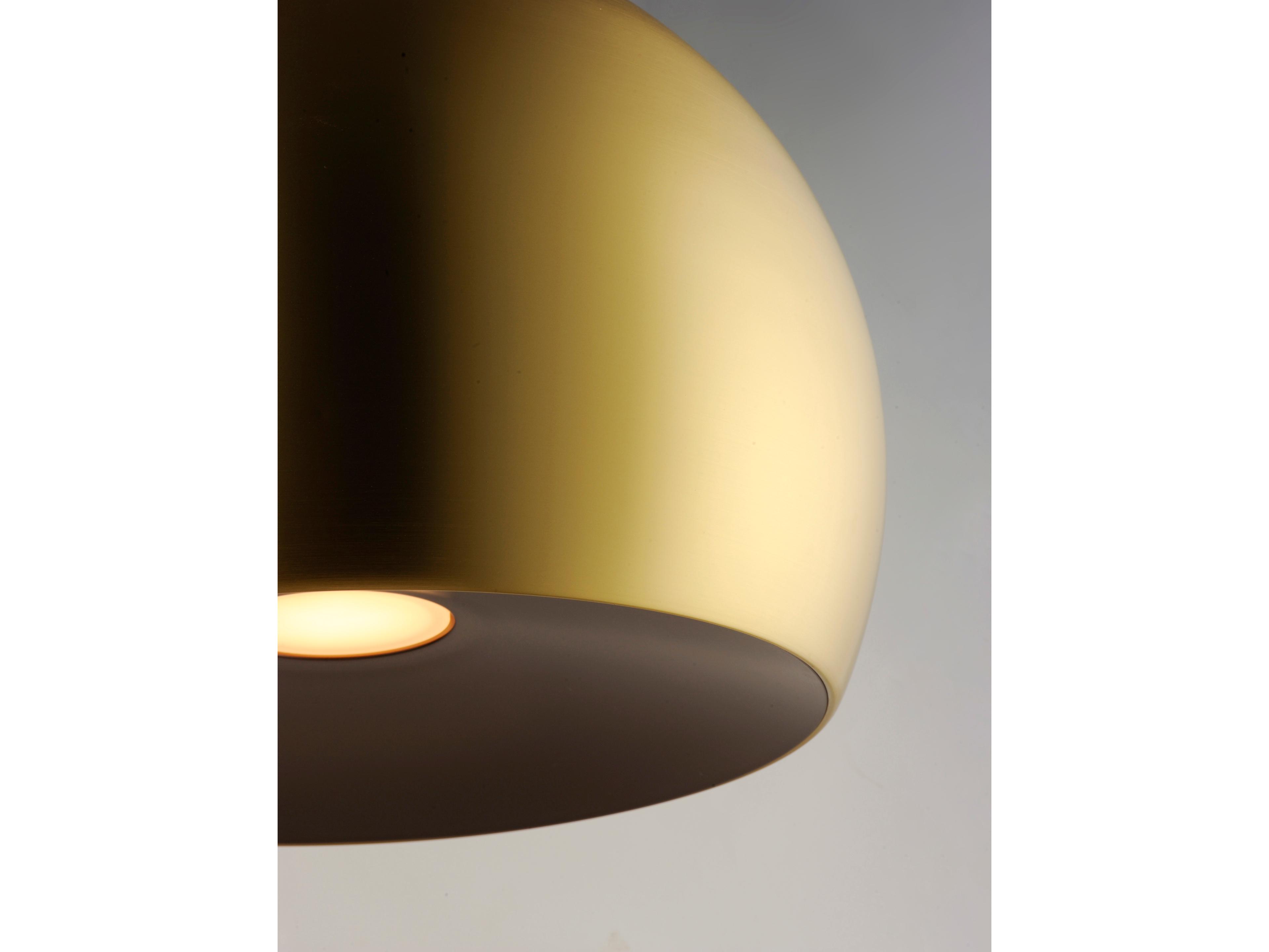 ET2 Palla 1-Light Satin Brass Coffee Brown LED Dome Pendant