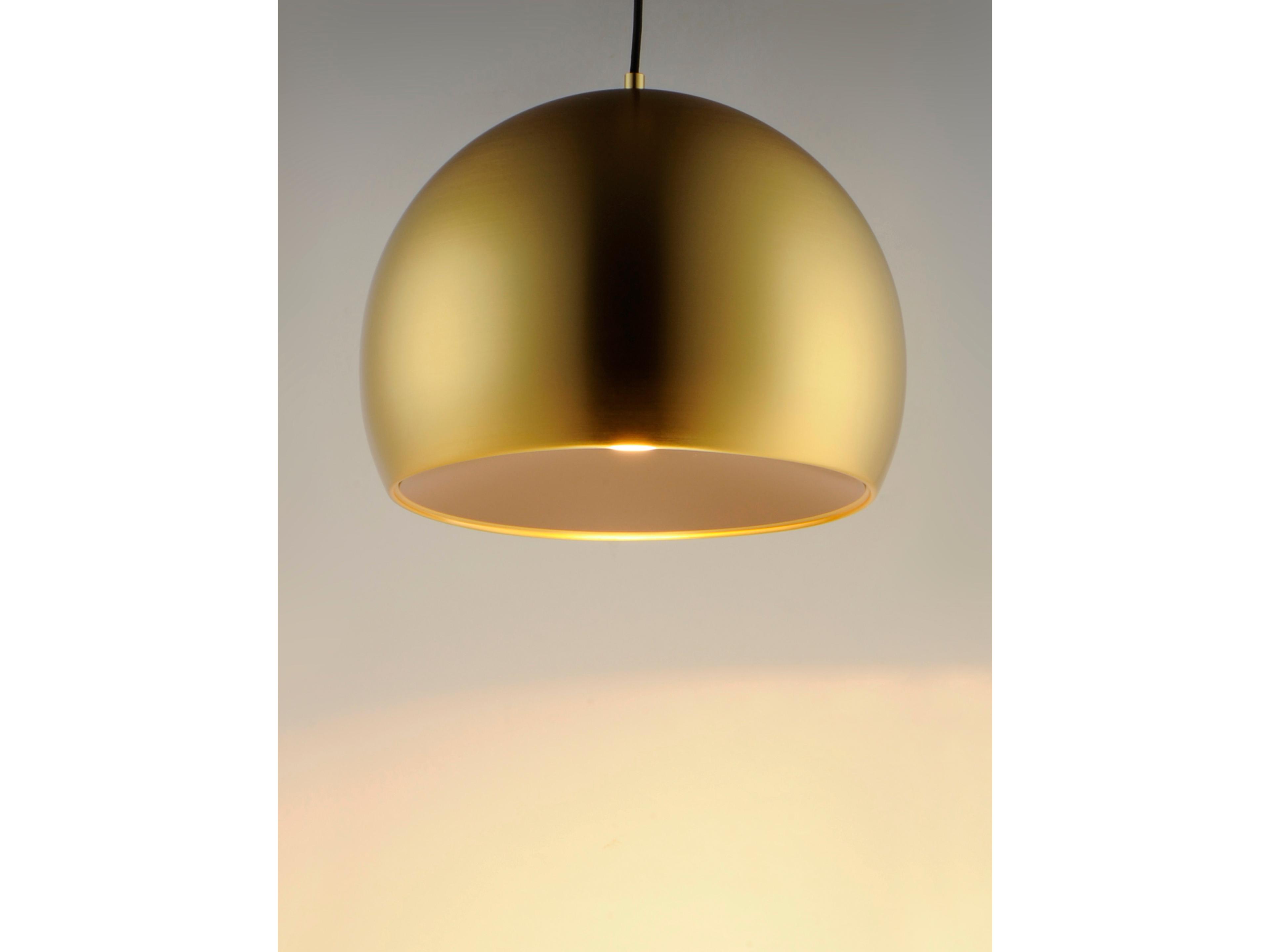 ET2 Palla 1-Light Satin Brass Coffee Brown LED Dome Pendant