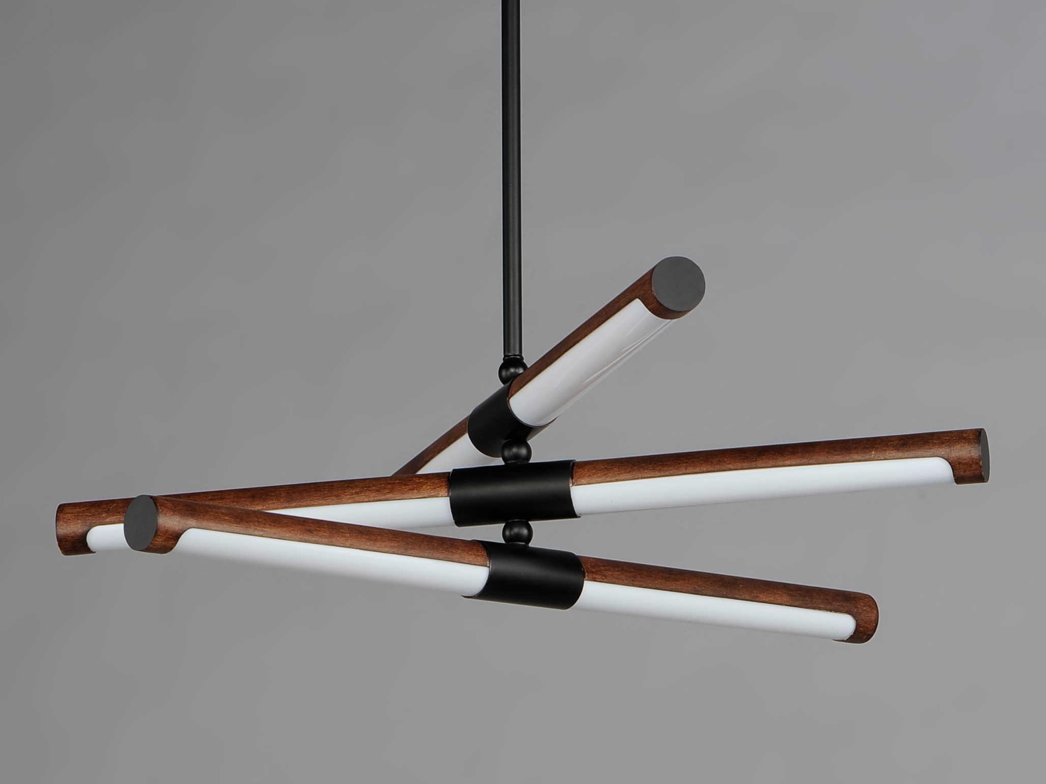 ET2 Rollo 6-Light Antique Pecan Black Brown LED Cylinder Tiered Pendant