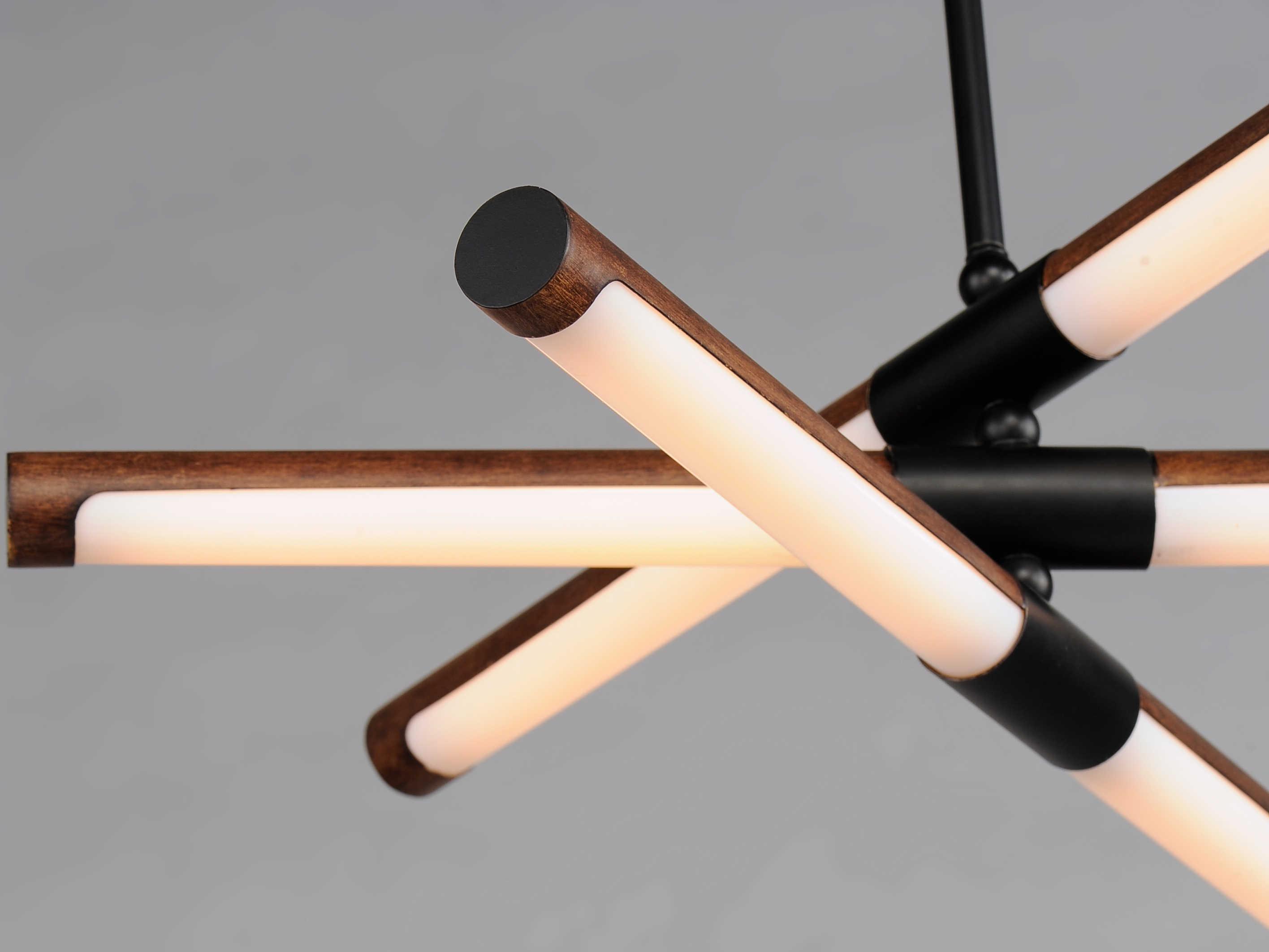 ET2 Rollo 6-Light Antique Pecan Black Brown LED Cylinder Tiered Pendant