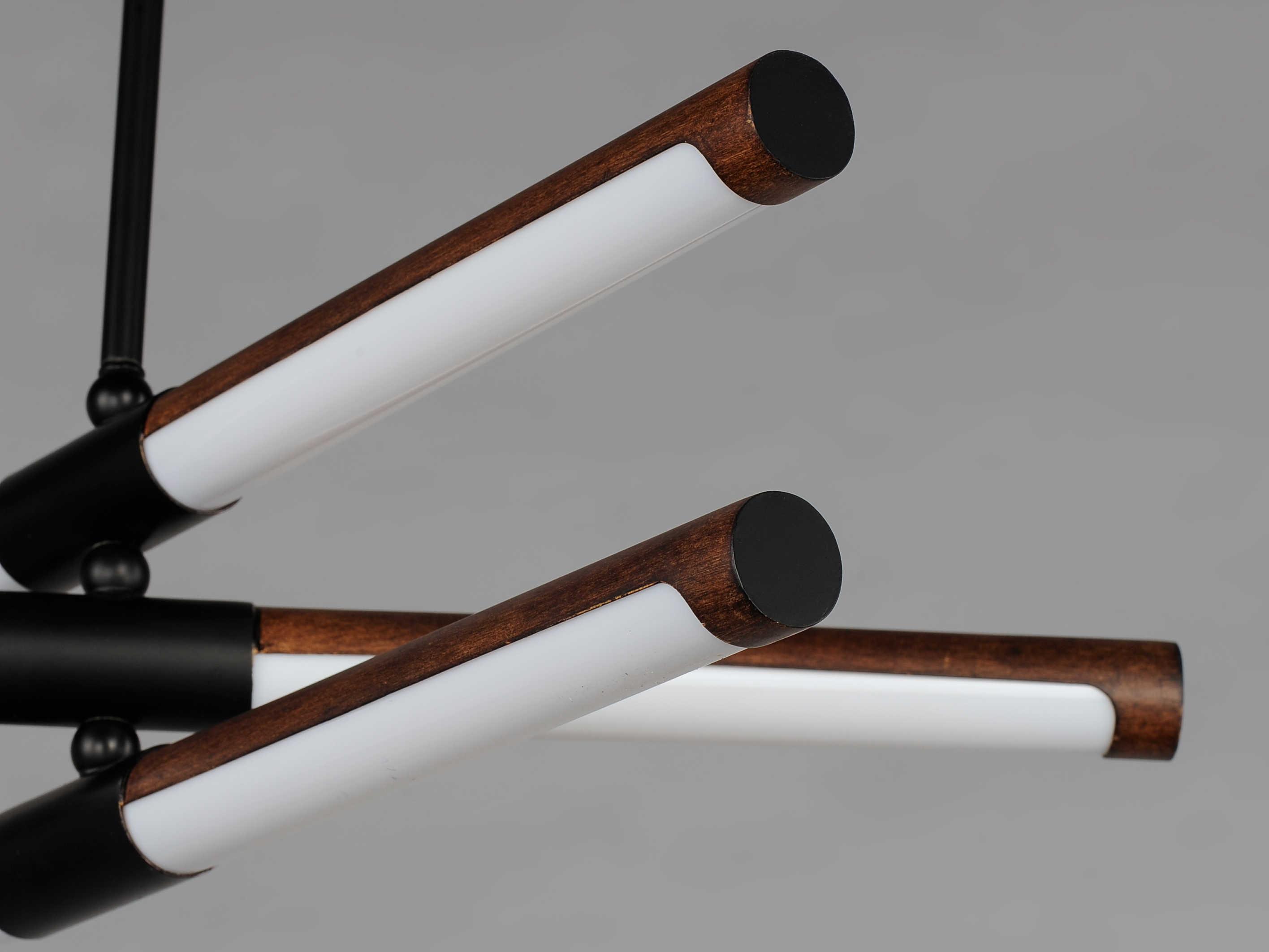 ET2 Rollo 6-Light Antique Pecan Black Brown LED Cylinder Tiered Pendant